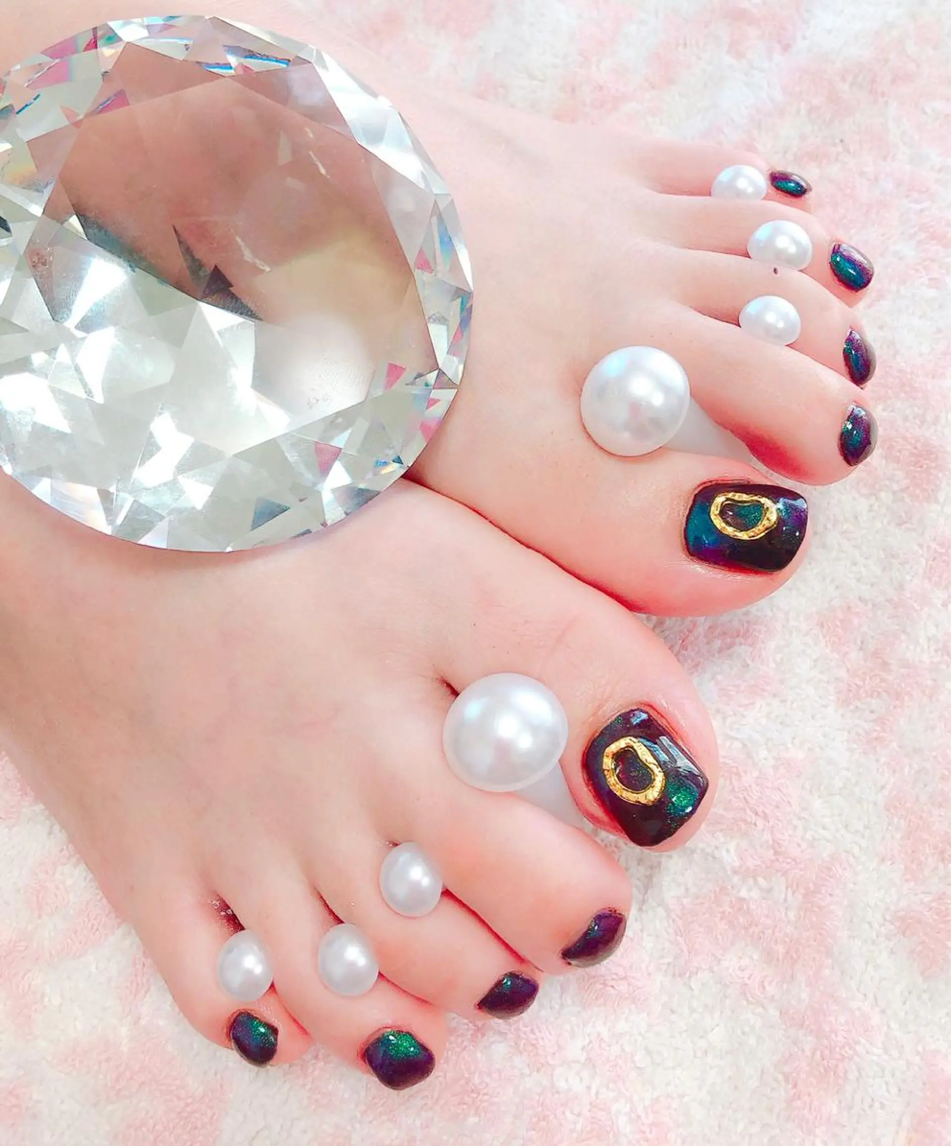 ネイル フットネイル ワンカラーネイル CROWN プライベートサロンのネイルデザイン