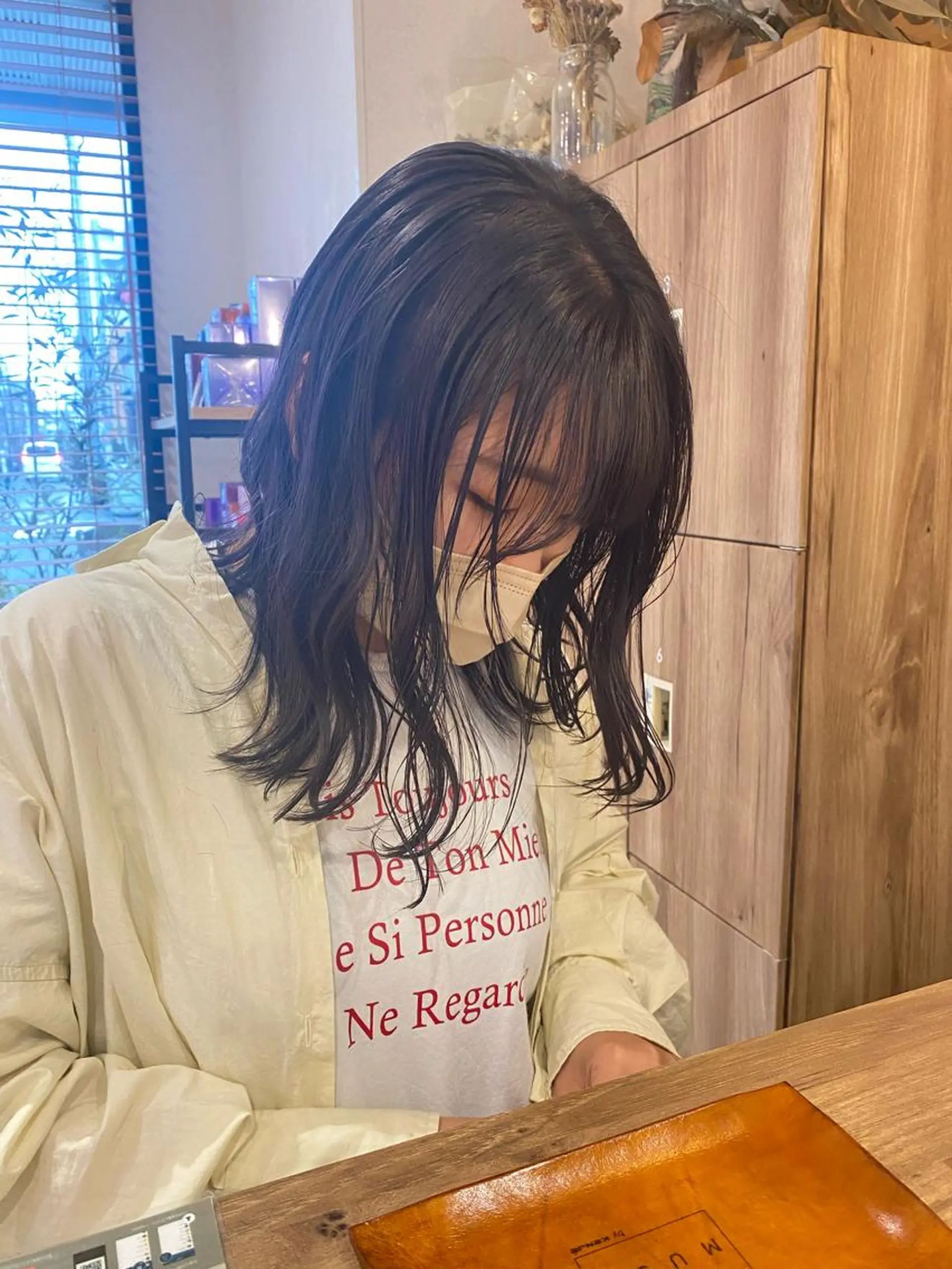 セミロング カラー ヘアアレンジ ラベンダーカラー パーマ指名No1 /namiのヘアスタイル