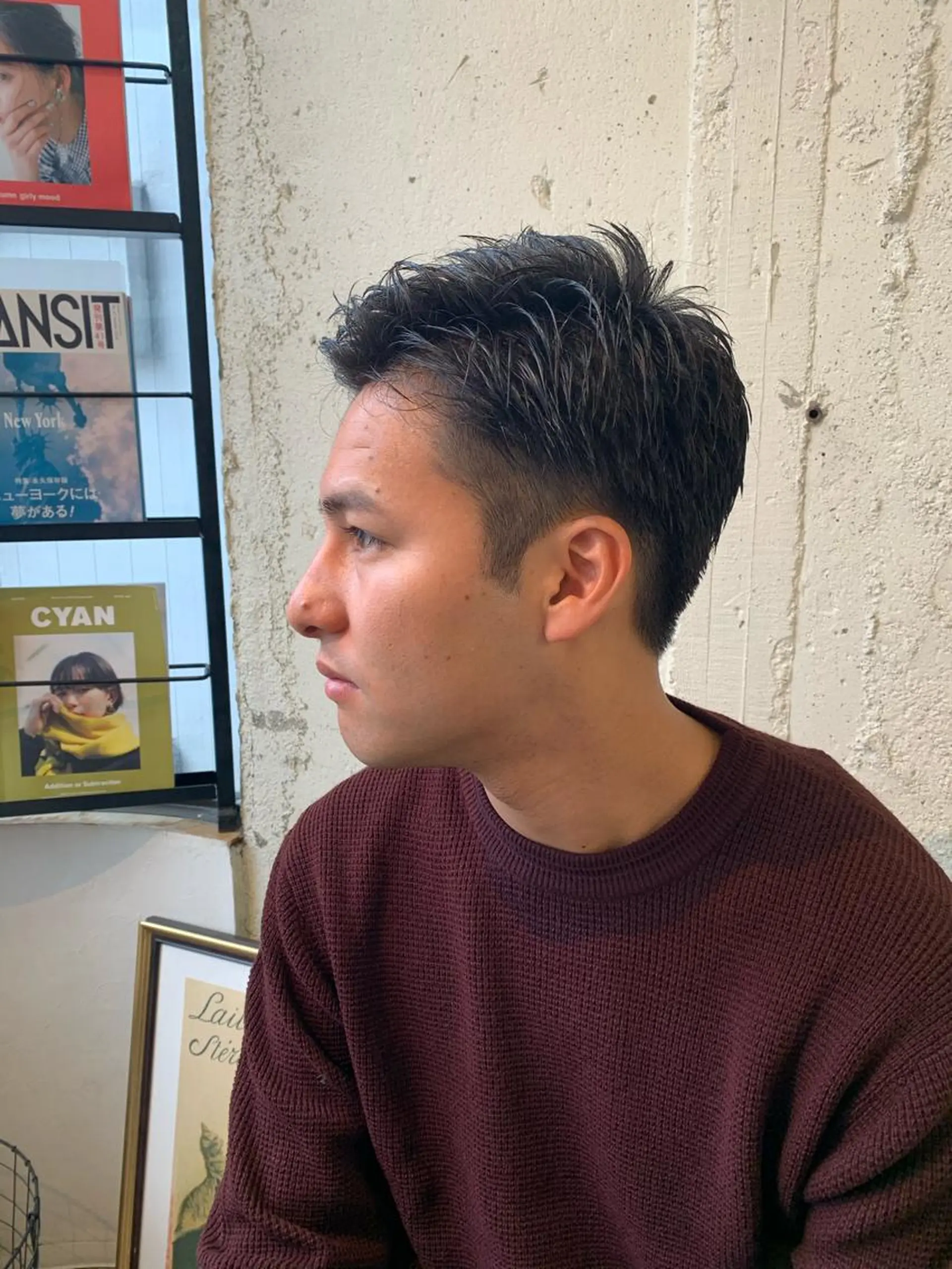 ショート メンズ 髪質改善ストレート/ ブリーチ／渋谷　福田のヘアスタイル