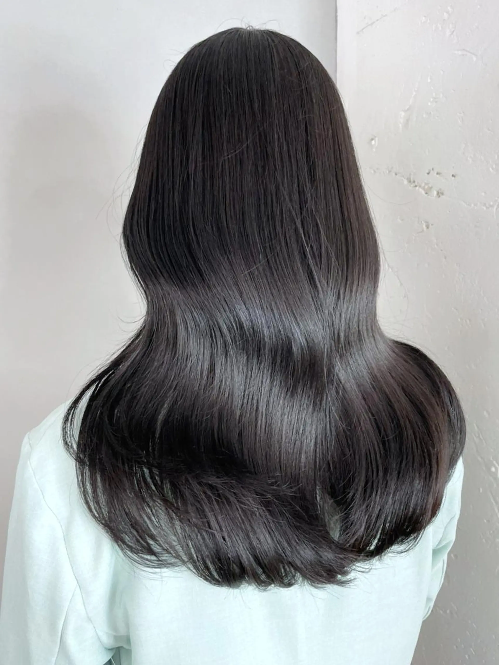 セミロング カラー パーマ ヘアアレンジ 黒髪 ブルーカラー ブルーブラック カット ITbyALBUM 松戸のヘアスタイル