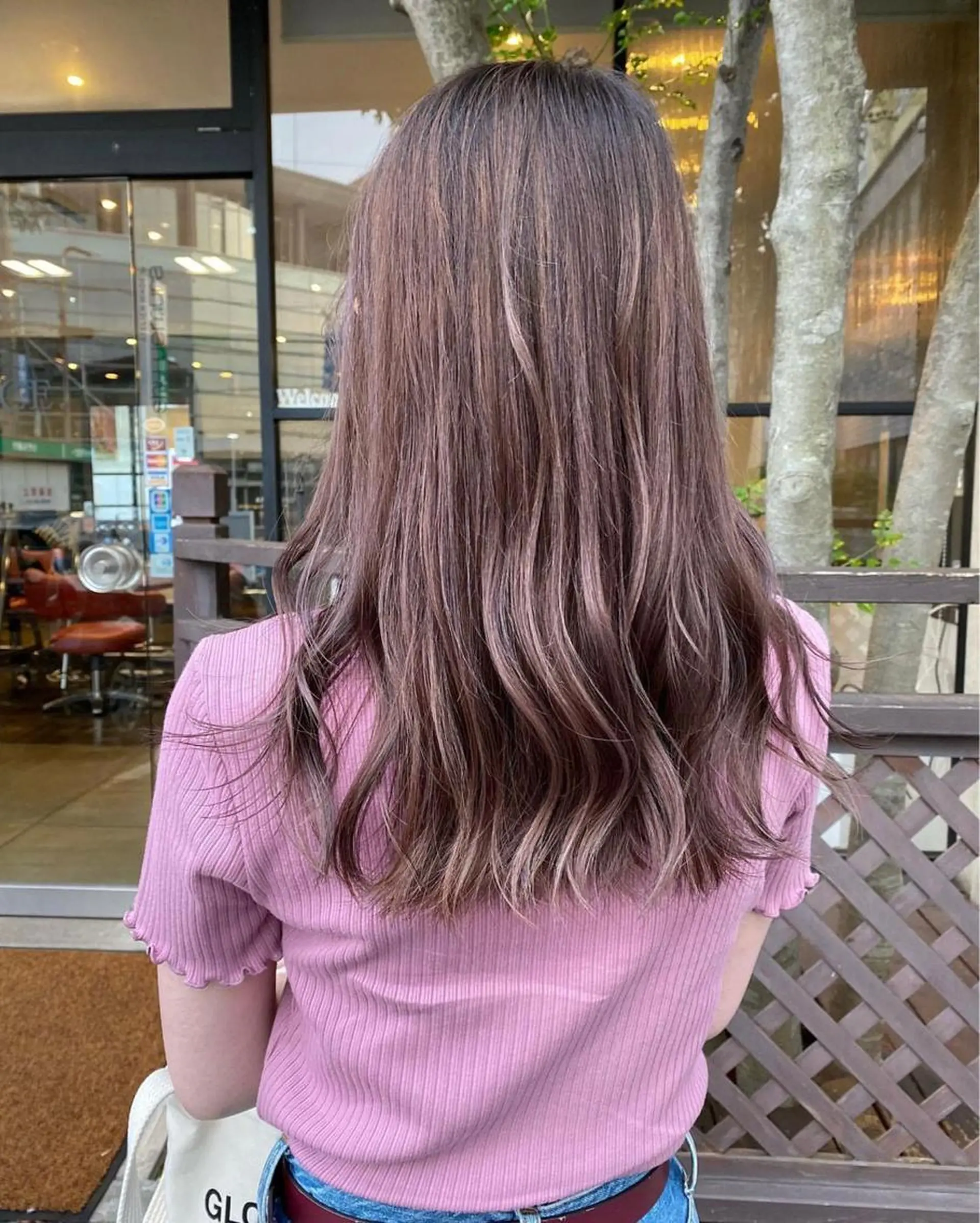 セミロング カラー ブラウンカラー グレージュ デザインカラー🌈 高木リョウのヘアスタイル