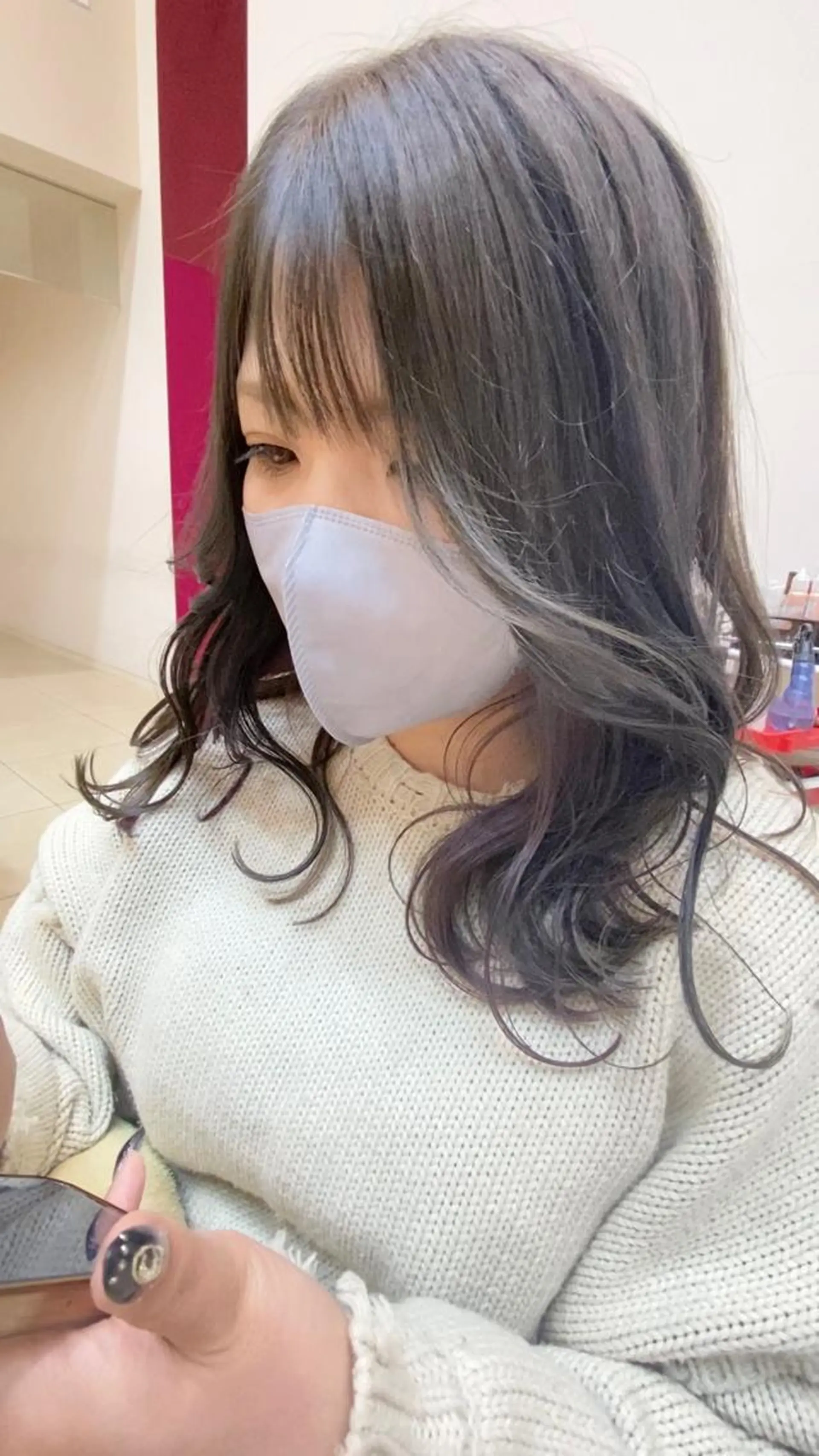 セミロング カラー ベージュカラー ハイライトカラー インナーカラー ラベンダーカラー ホワイトベージュ プルエクステ/透明感 カラー✨KAZUKIのヘアスタイル