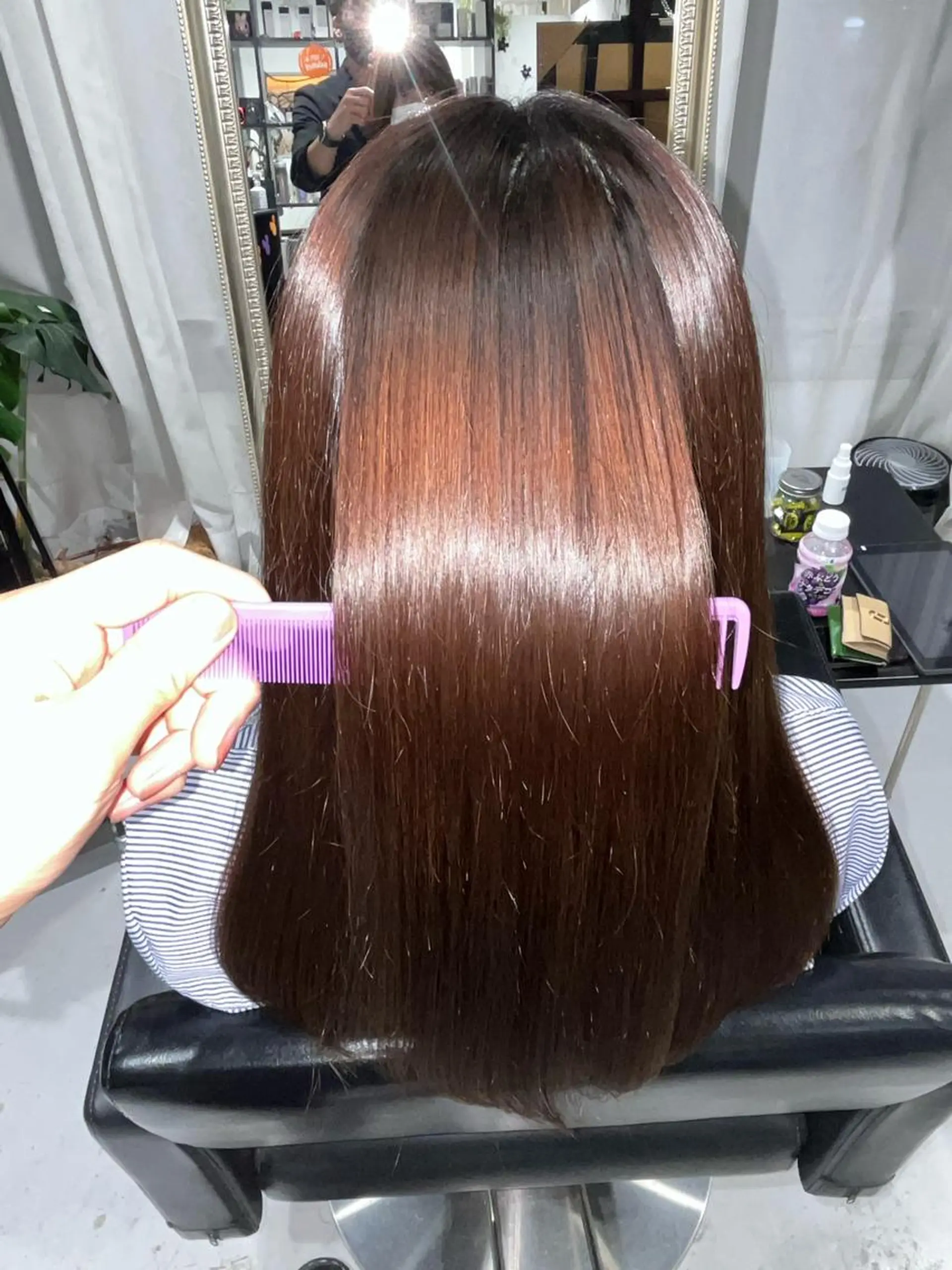 ロング 髪質改善 酸性ストレート ✨️極艶髪質改善✖️ クロスパーマ✨のヘアスタイル