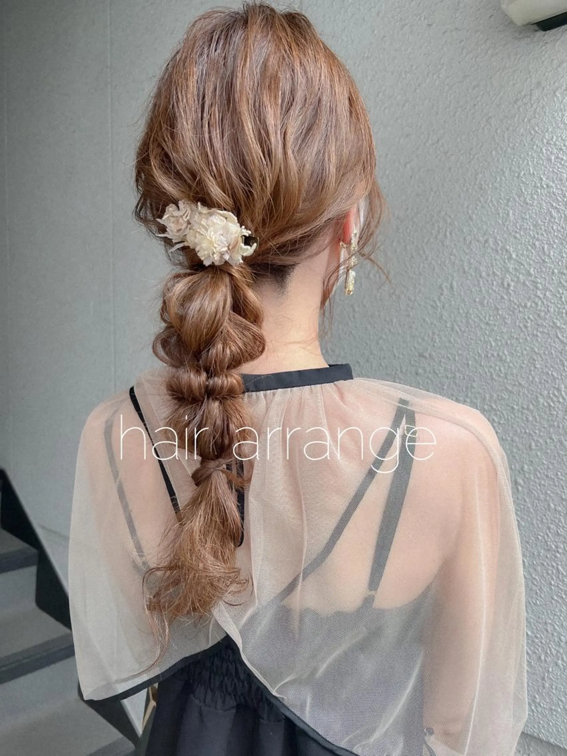 セミロング ヘアアレンジ ヘアセット カラーパティシエ facce🌼ikoのヘアスタイル