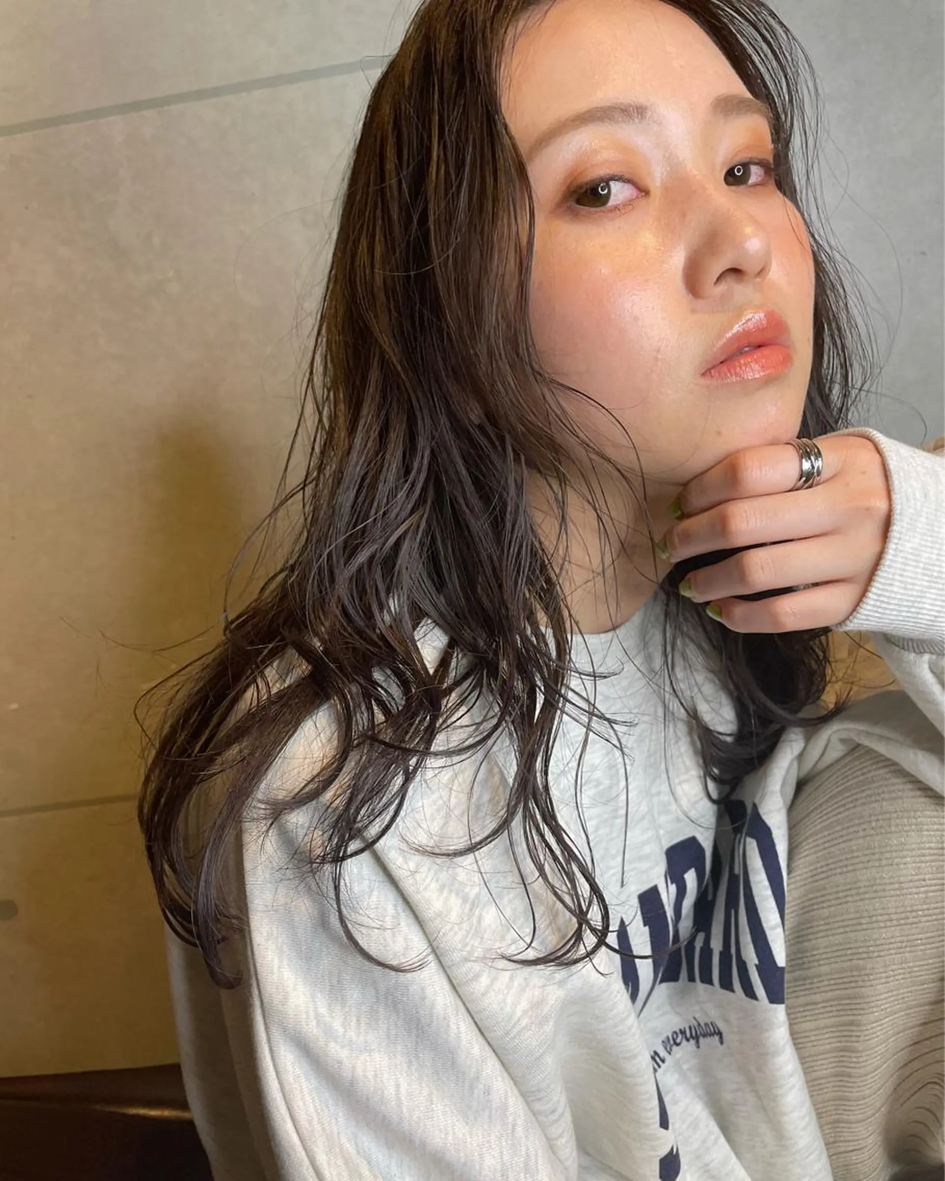 ロング カラー アッシュ アッシュグレー レイヤー/ボブ/ 顔周り/yukinaのヘアスタイル