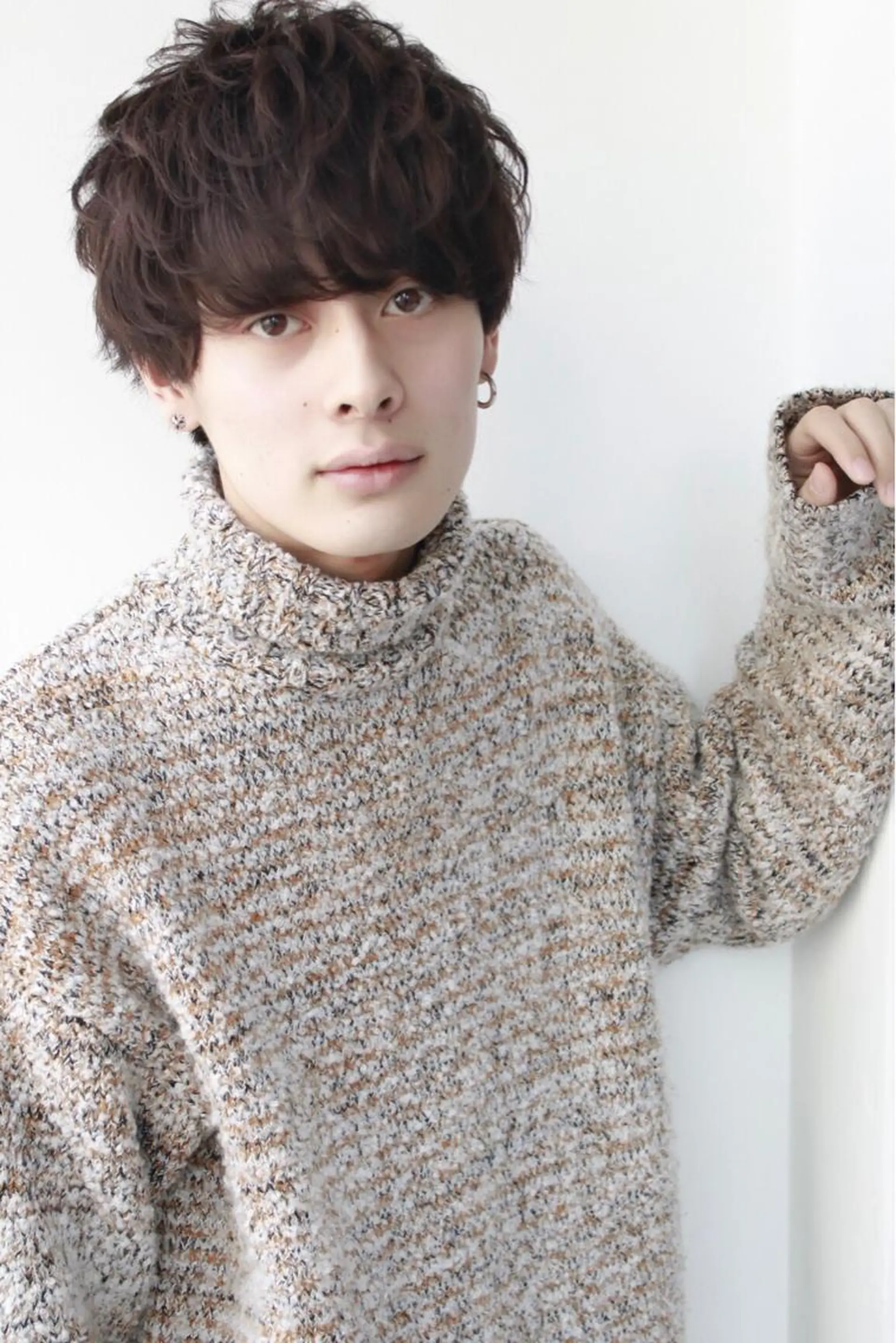 ミディアム パーマ メンズ BABY 艶髪暗髪ヘア💖達人のヘアスタイル