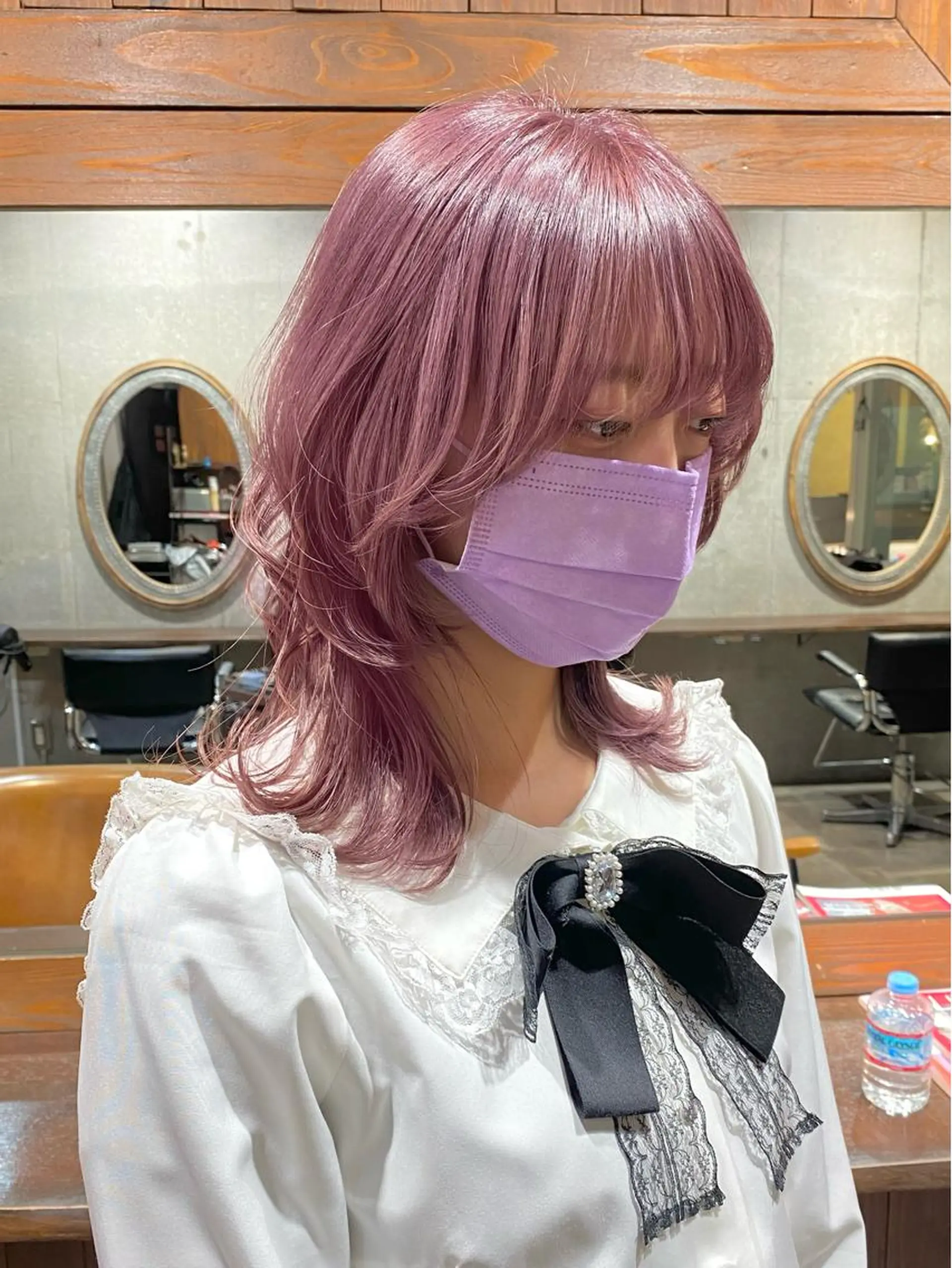 セミロング パープルカラー 平成ギャル×韓国 mix💖MIKUのヘアスタイル