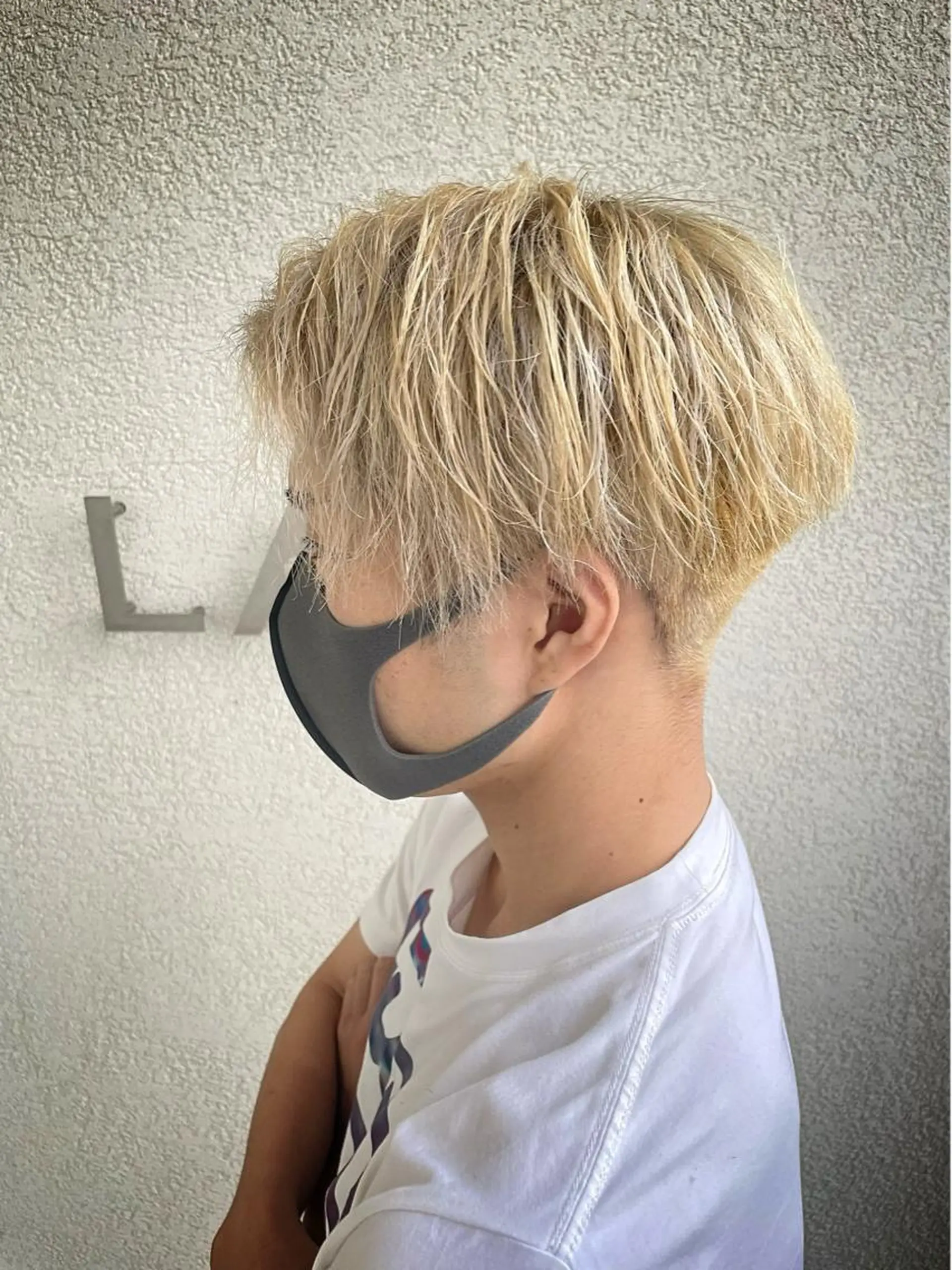 ショート カラー メンズ ベージュカラー ホワイトベージュ LAP.s所属・LAP.s 中嶋　諒のヘアスタイル