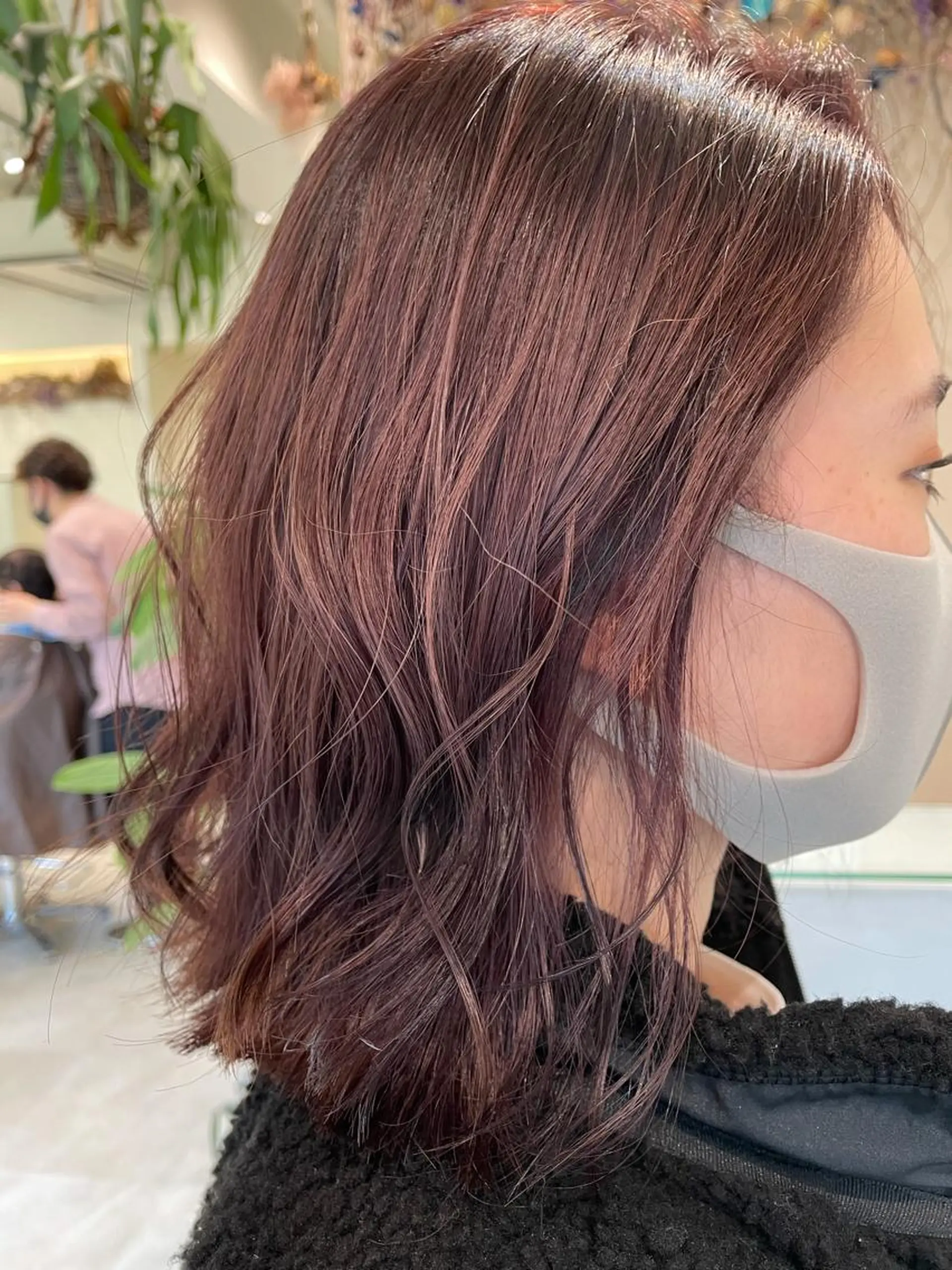 ミディアム カラー ブリーチ ブラウンカラー ピンクカラー ピンクブラウン カット ヘアカラー ボブ/インナーカラー /眉毛/Miyuのヘアスタイル