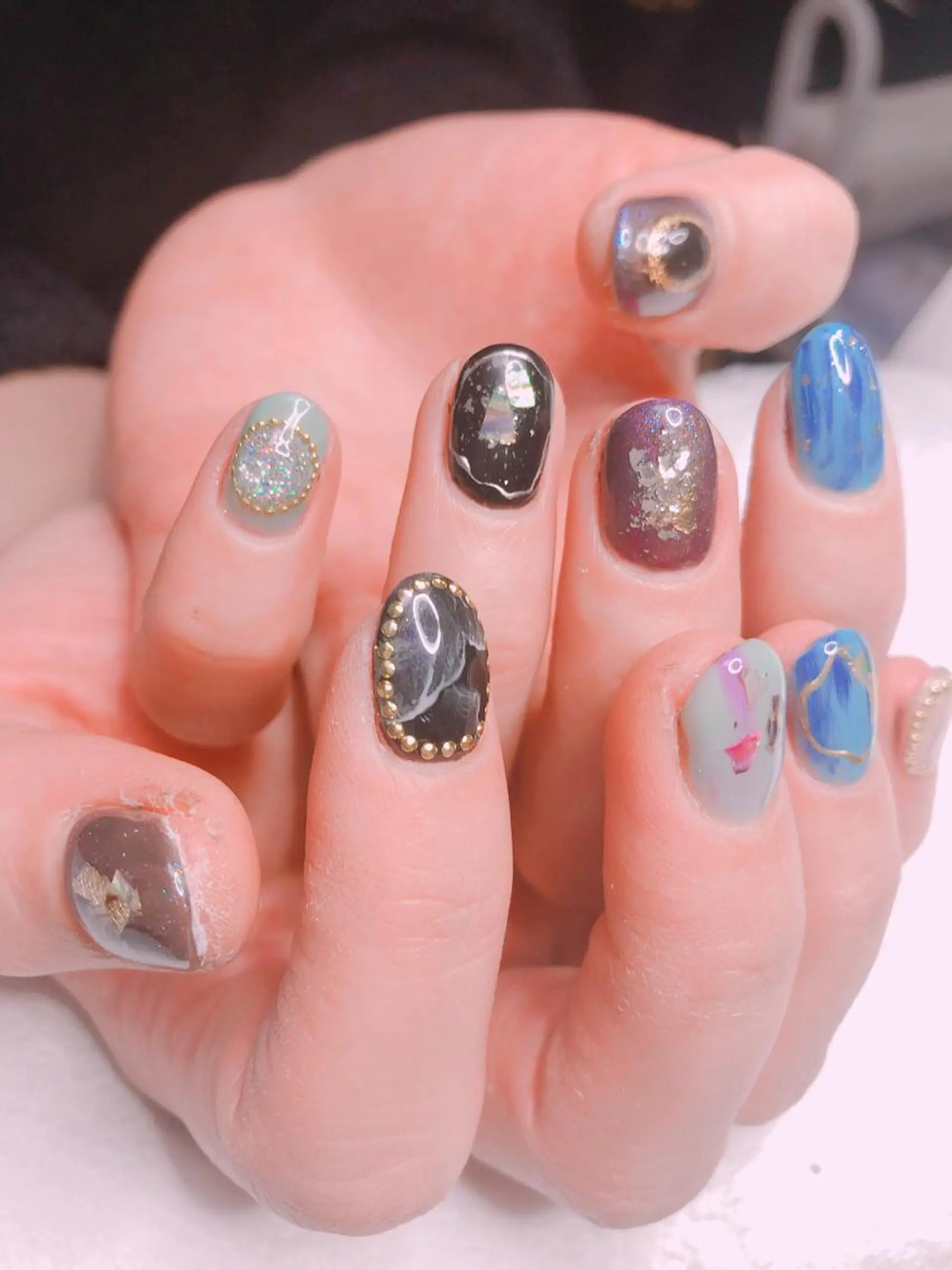 ミディアム ネイル 長さ出し専門 nynaのネイルデザイン