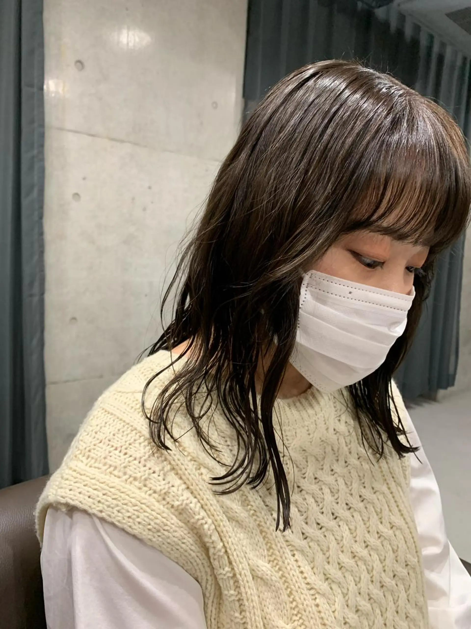 セミロング パーマ ボブパーマコテ巻き風 パーマNo1深江秀平のヘアスタイル