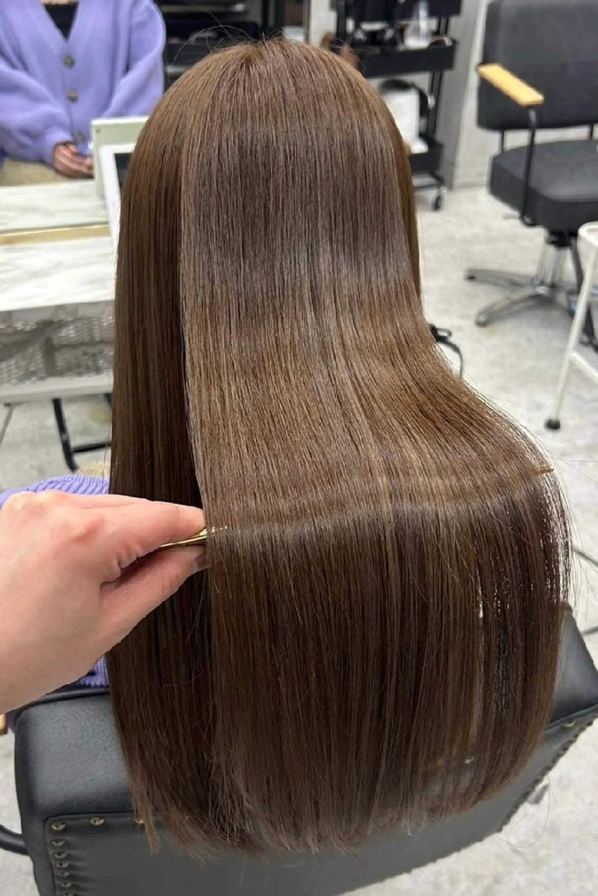 セミロング カット 縮毛矯正 中村 友莉夏のヘアスタイル