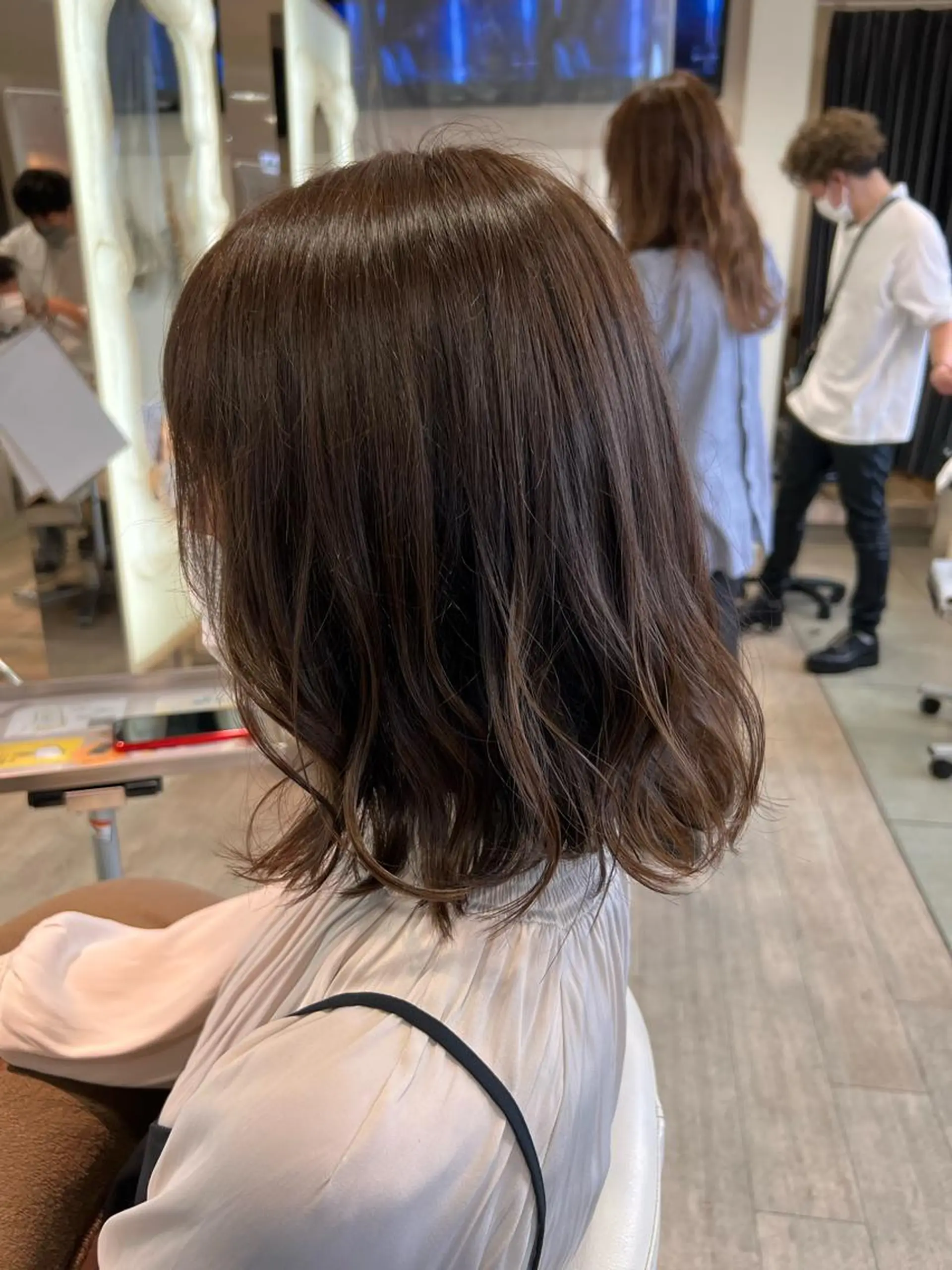 ミディアム カラー ブラウンカラー 透明感カラー 柳澤 和也のヘアスタイル