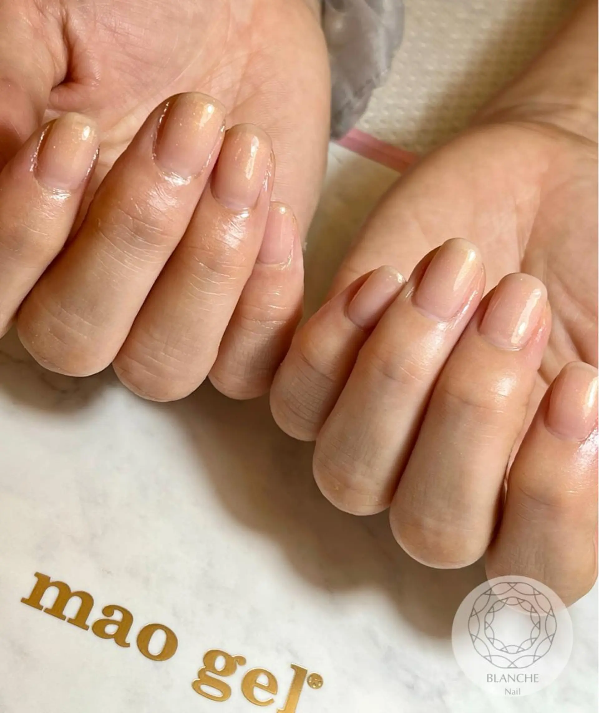 ネイル ジェルネイル ゴールド オフィスネイル パラジェル ピンク BLANCHE Nailのネイルデザイン