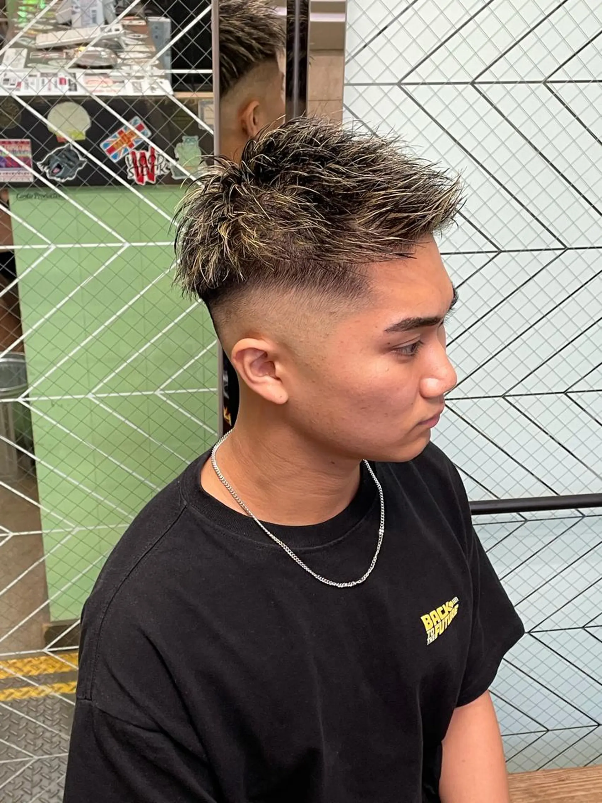 カラー メンズ フェードカット メンズメッシュ スキンフェード メッシュ Le'a所属・渋谷/フェード/ 國分 翔のヘアスタイル