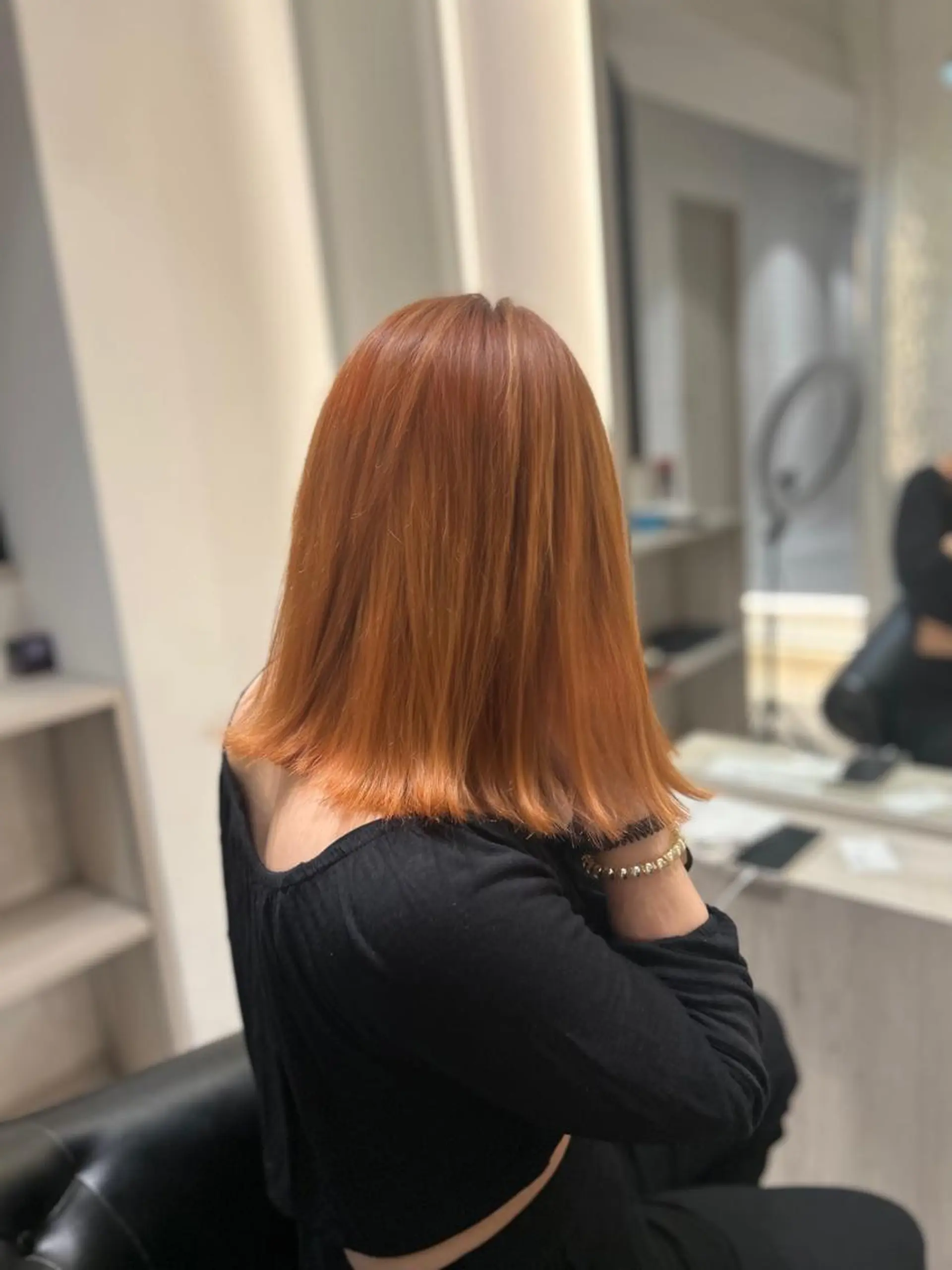 ミディアム カラー カット ヘアカラー トリートメント &chaLme   心斎橋所属・emi/髪質改善/ 韓国風/艶カラーのヘアスタイル