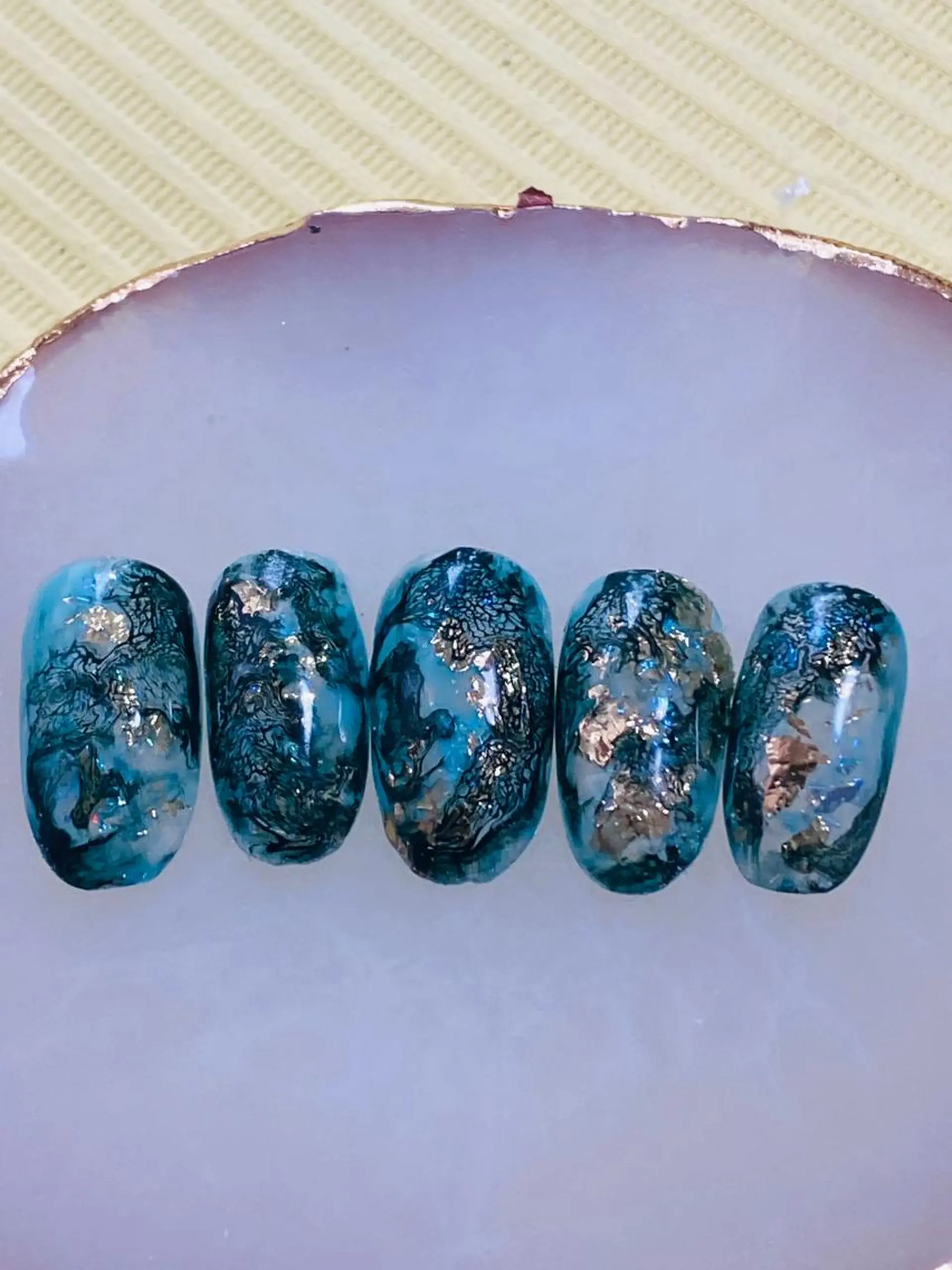 ネイル ブルー 自宅ネイルサロン ♦️nuance♦️のネイルデザイン