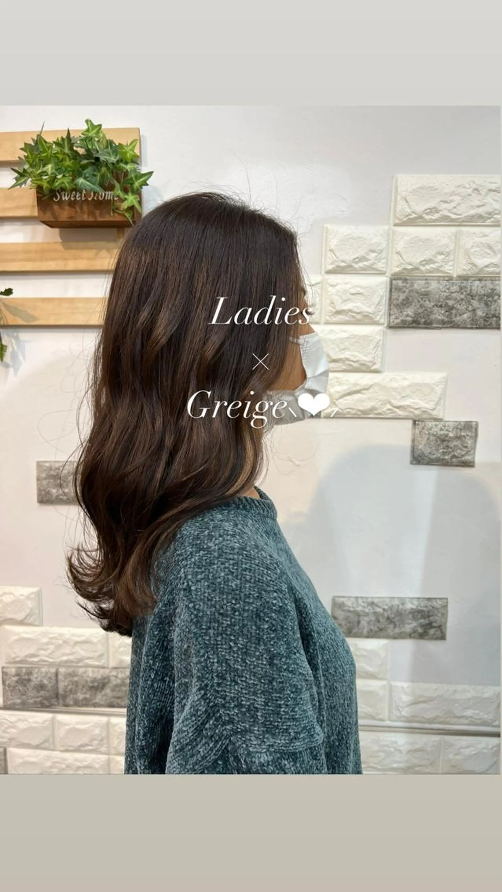 セミロング カラー ブリーチ グレージュ ブリーチなしカラー 大人女性ぼかし メンズ強化🦙平作のヘアスタイル