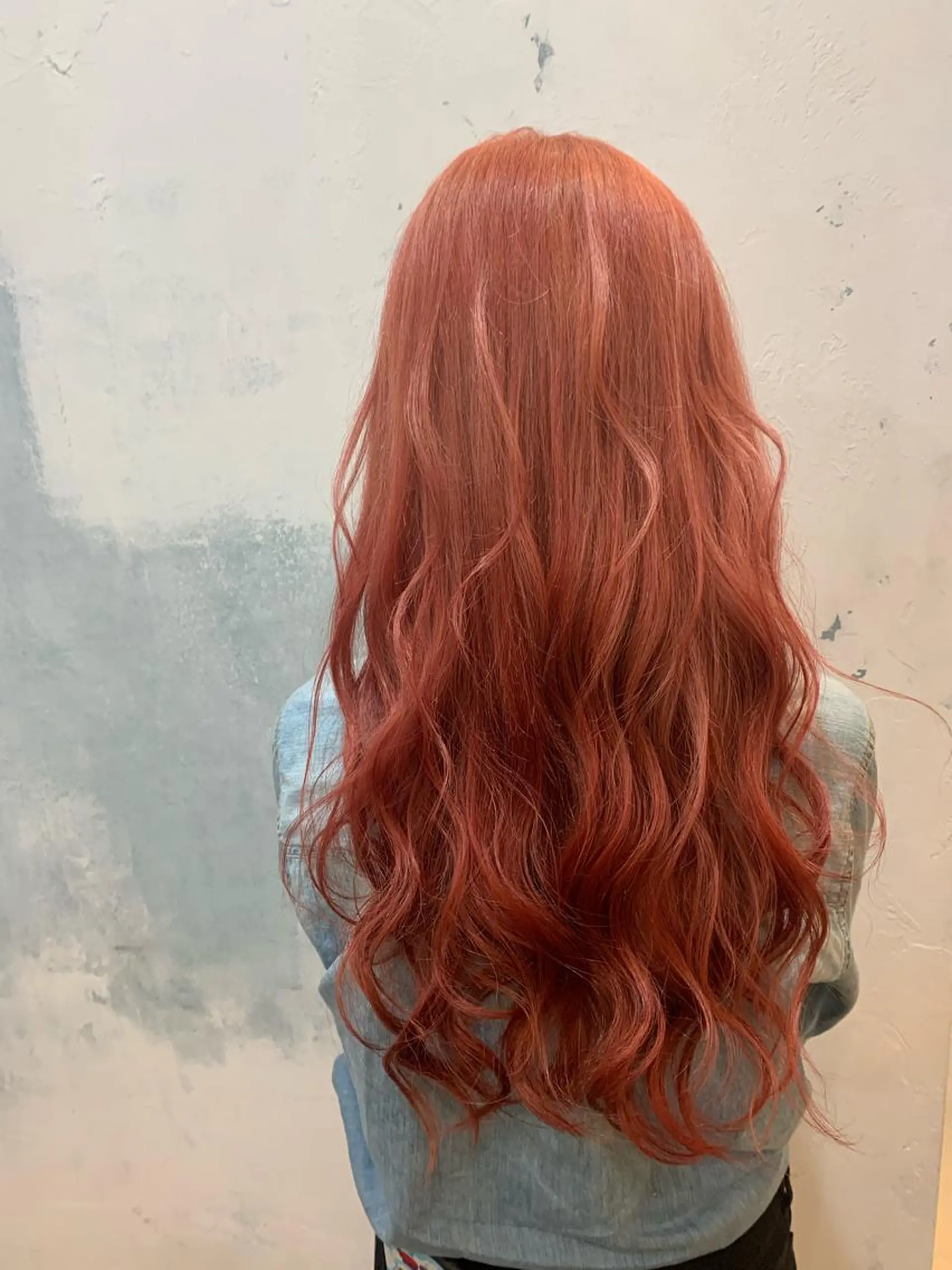 ロング カラー オレンジ ピンクカラー ヘアカラー トリートメント 🍑艶髪✖️暖色系 ✨momoka🍑のヘアスタイル