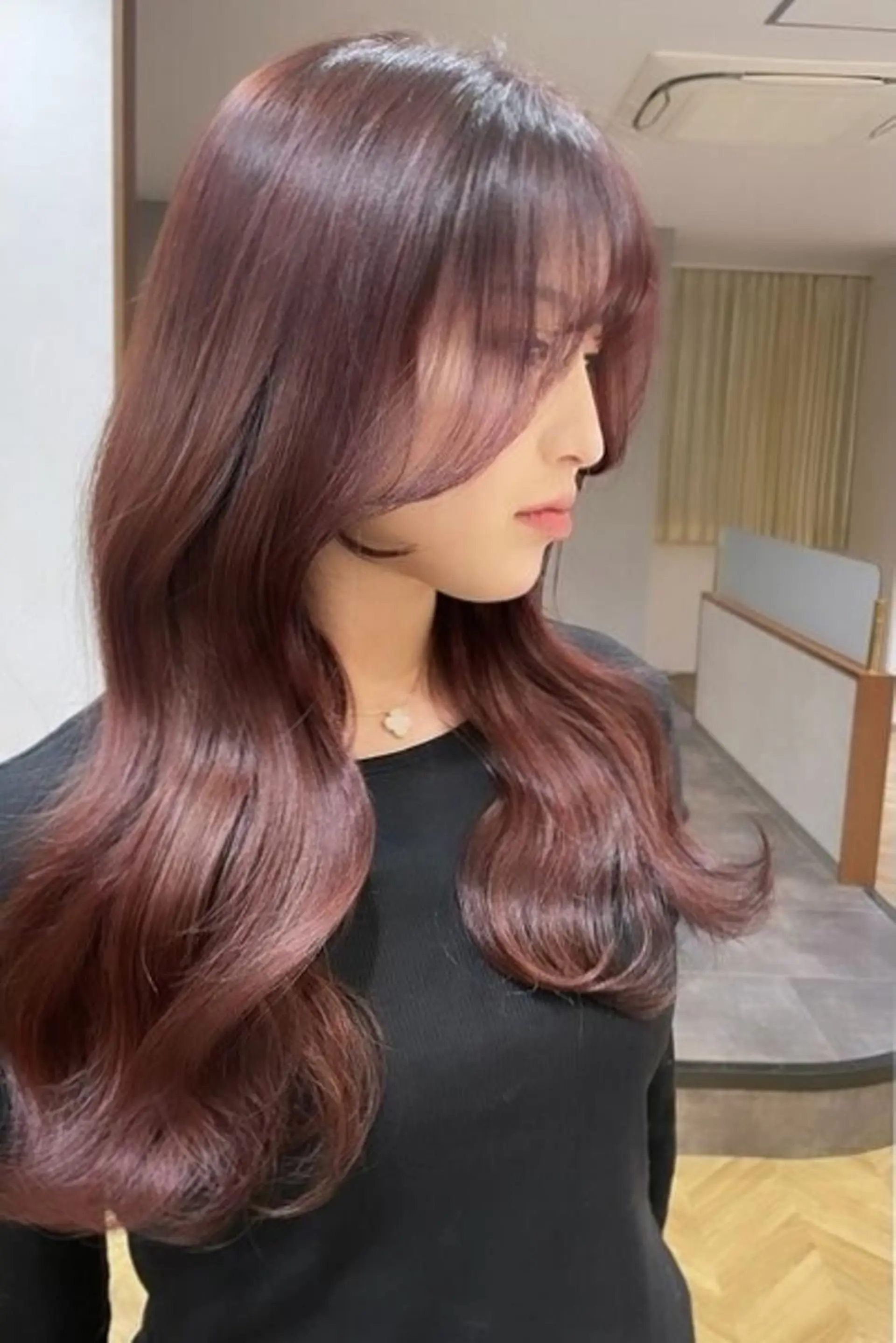 セミロング ピンクブラウン 縮毛矯正 カット ヘアカラー 縮毛矯正 トリートメント ダメージレス縮毛矯正 髪質改善【美冴】のヘアスタイル