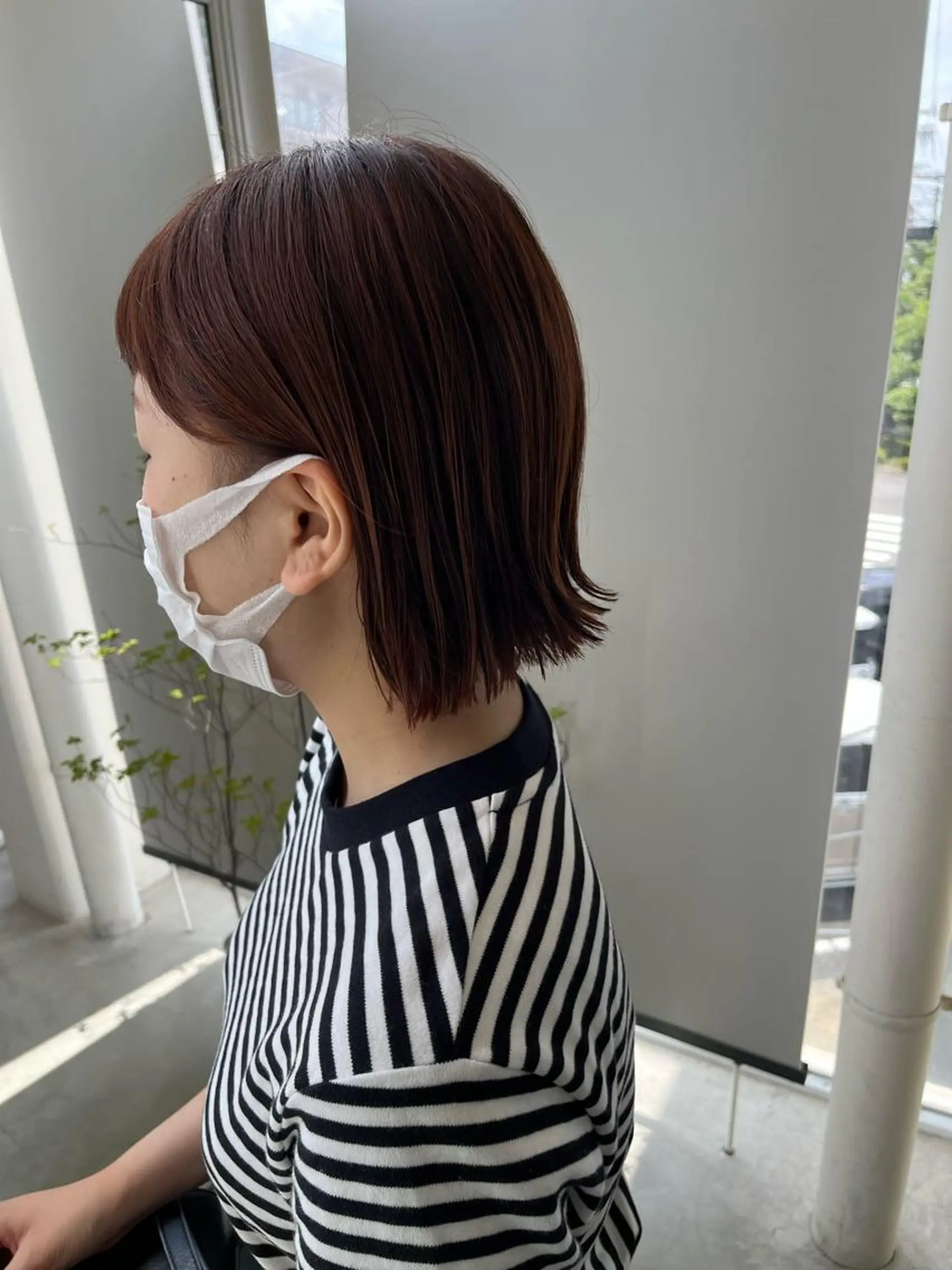 ショート カラー 切りっぱなしボブ オレンジ ボブ カット ヘアカラー 渡辺 優のヘアスタイル