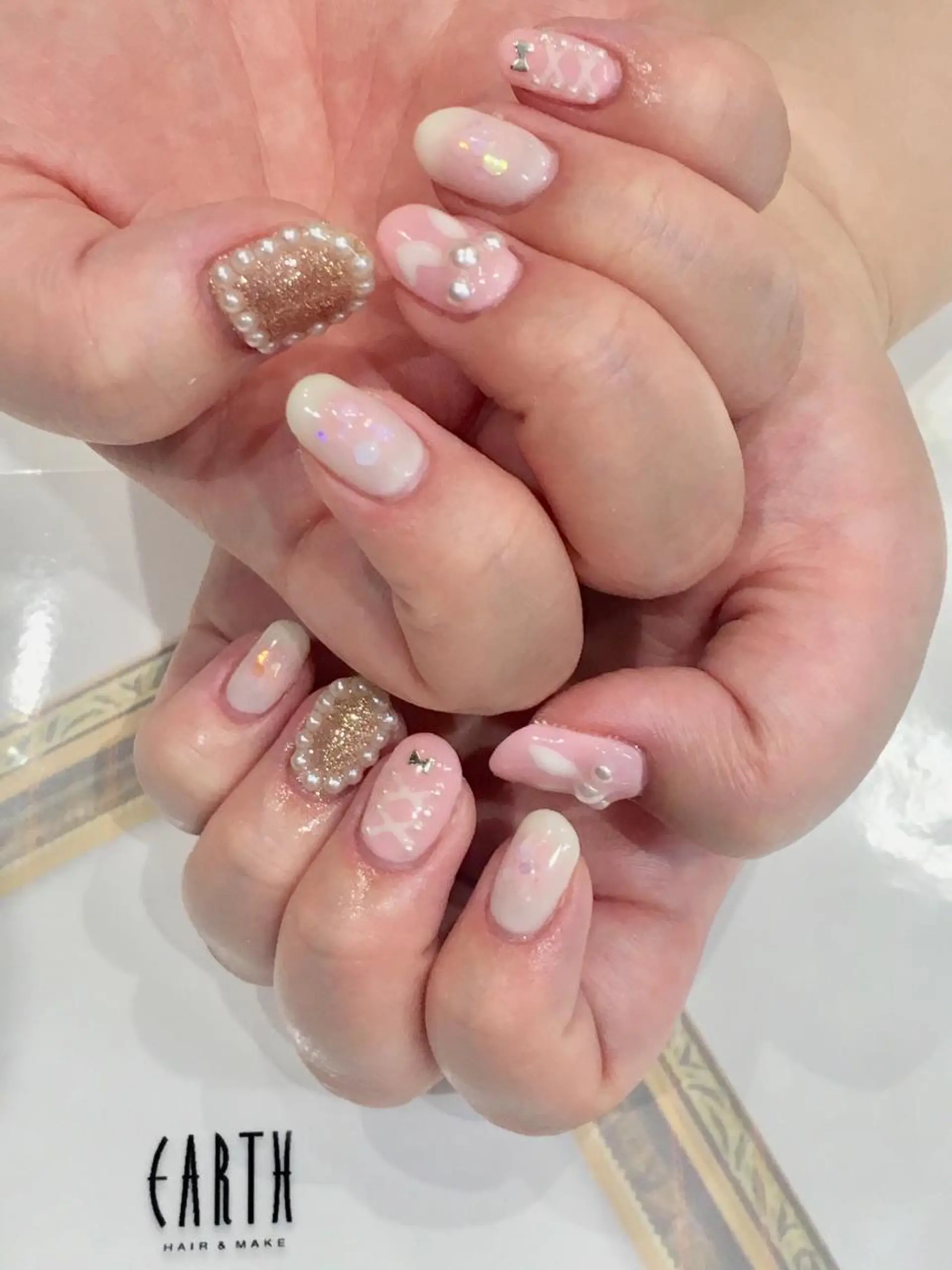 ネイル ピンク ハンドネイル 佐藤 まりえのネイルデザイン