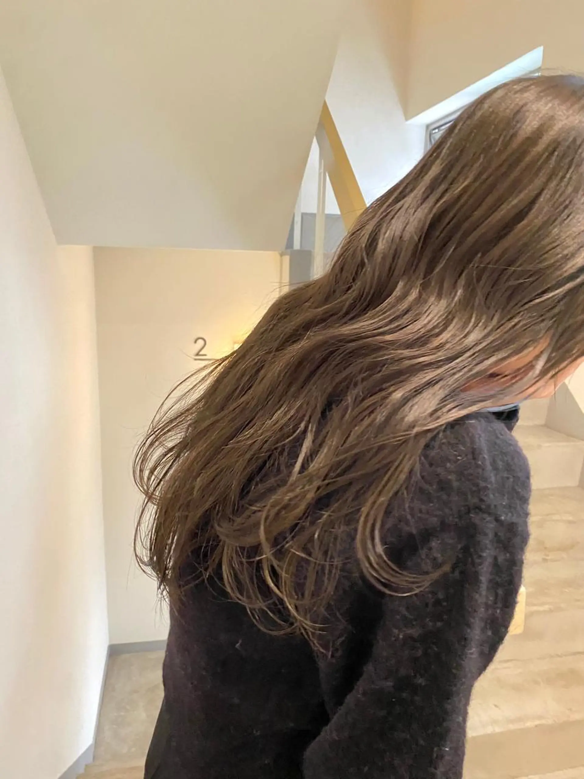 ロング 切りっぱなしボブ オレンジブラウン ピンクブラウン ボブ サイドバング レイヤーカット/ 透明感カラー レイのヘアスタイル