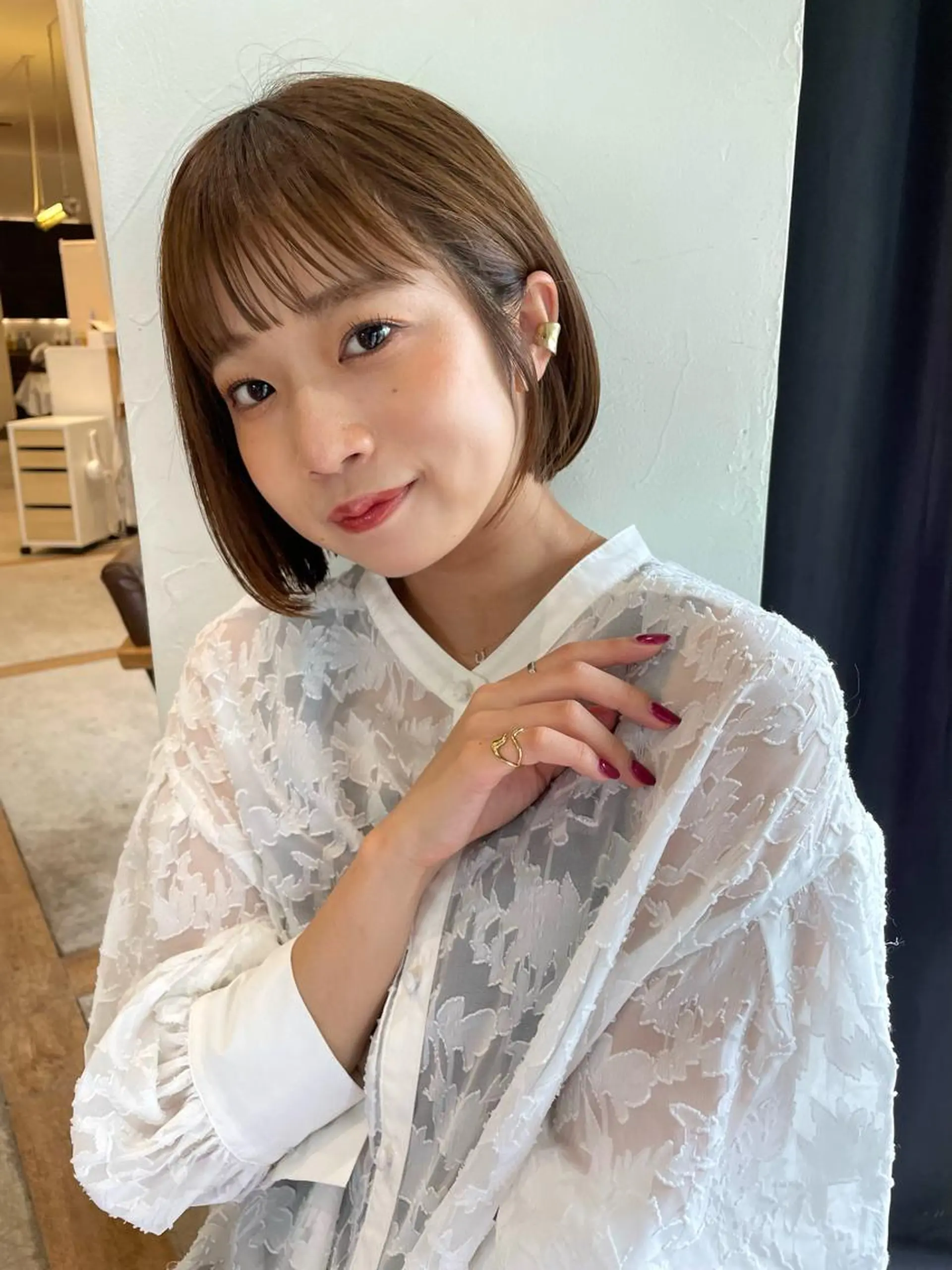 ショート ボブ OAK 学芸大学所属・秋葉萌　透明感カラー /レイヤー/ボブ♡のヘアスタイル