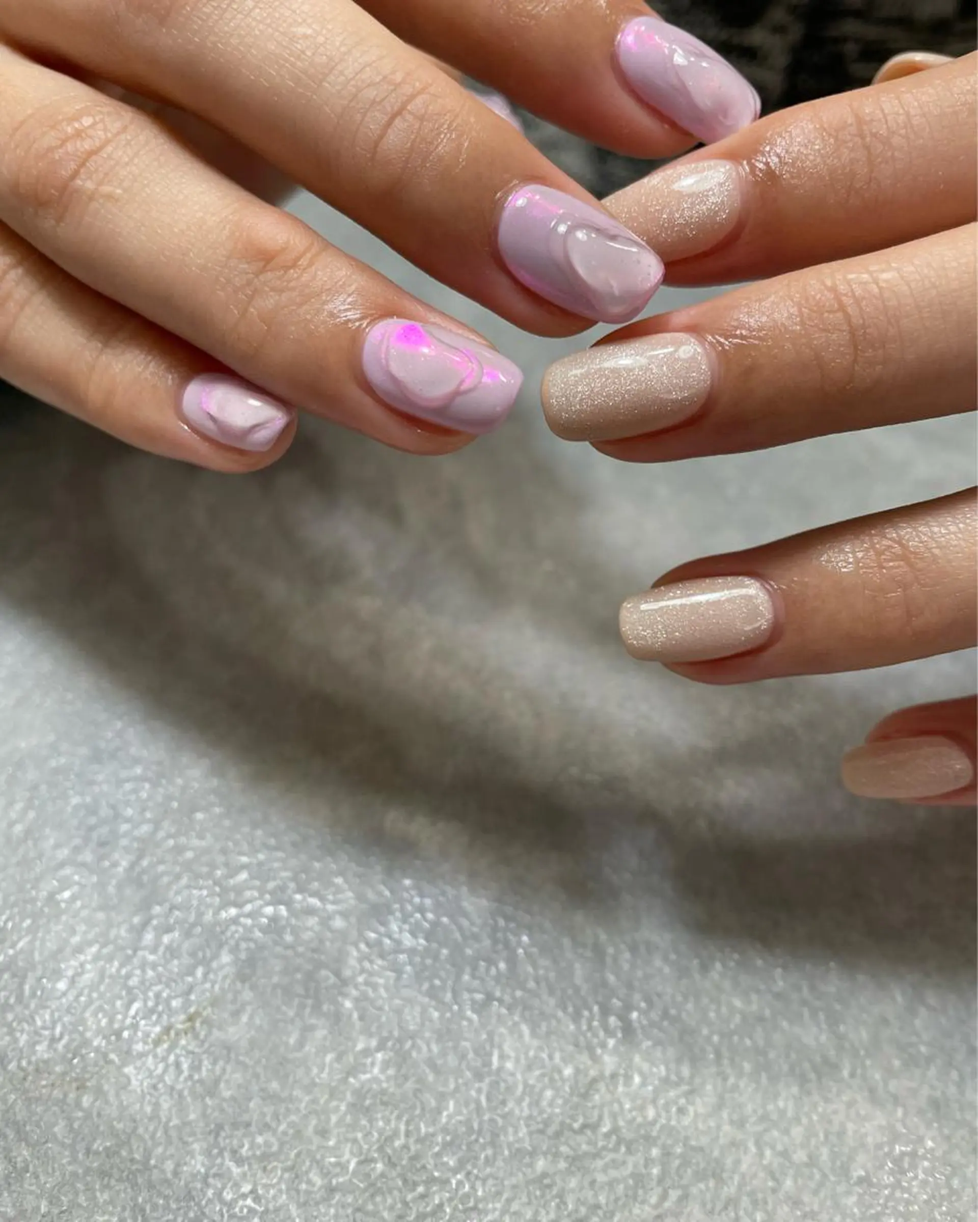 ネイル オーロラネイル マグネットネイル ハンドネイル フットネイル kiii.__ ✴︎*のネイルデザイン