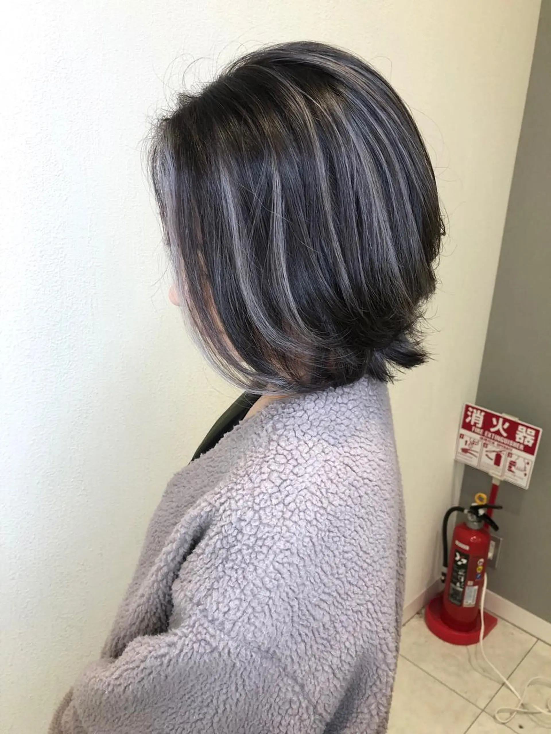 ショート カラー バレイヤージュ デザインカラー グレージュ ハイライトカラー ハイライト 海外風レイヤーカット 👑店長　平松　由のヘアスタイル