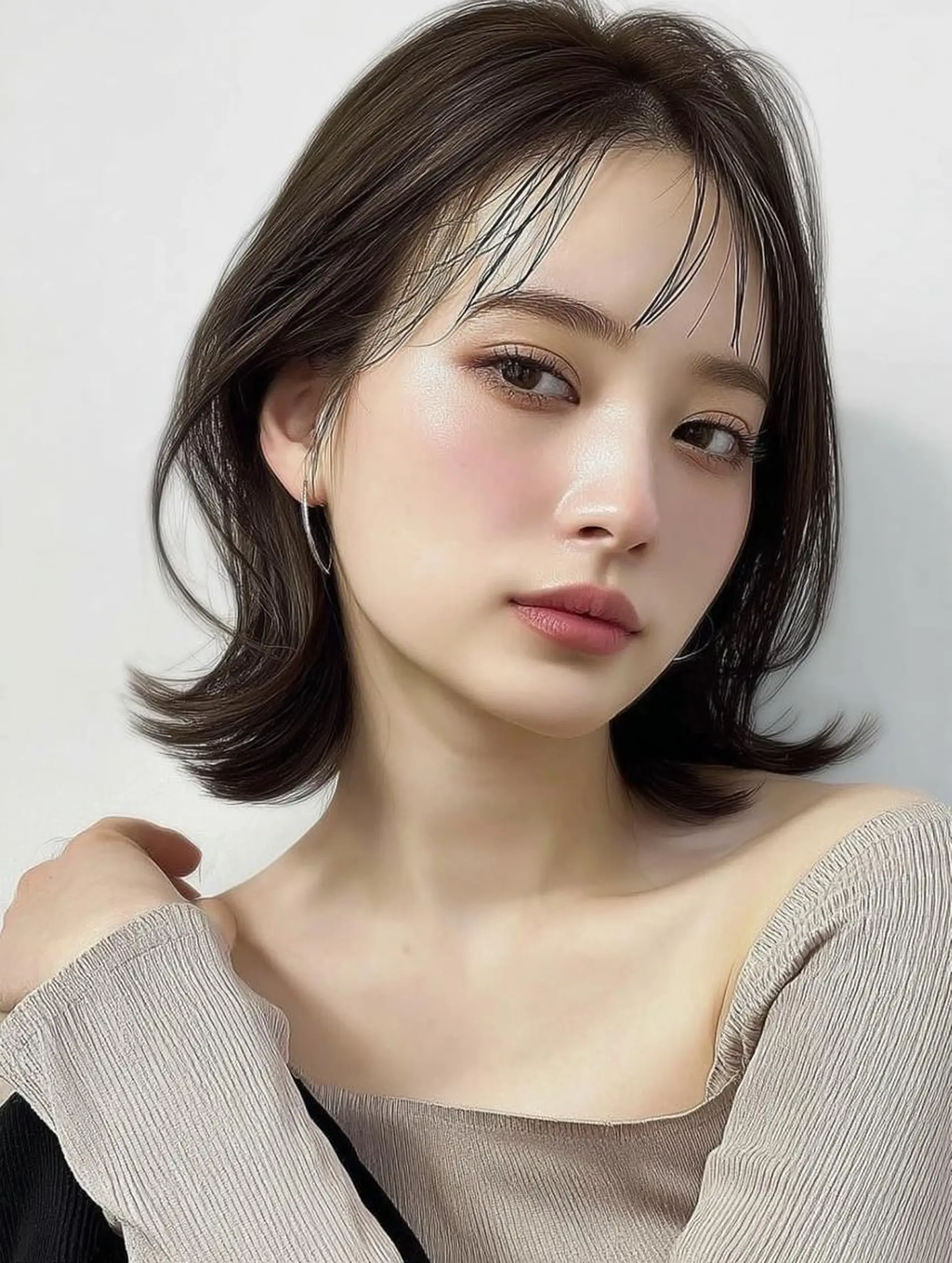 ミディアム ボブ 髪質改善 似合わせカット 小顔カット カット ヘアカラー IKU ミニボブ名古屋のヘアスタイル