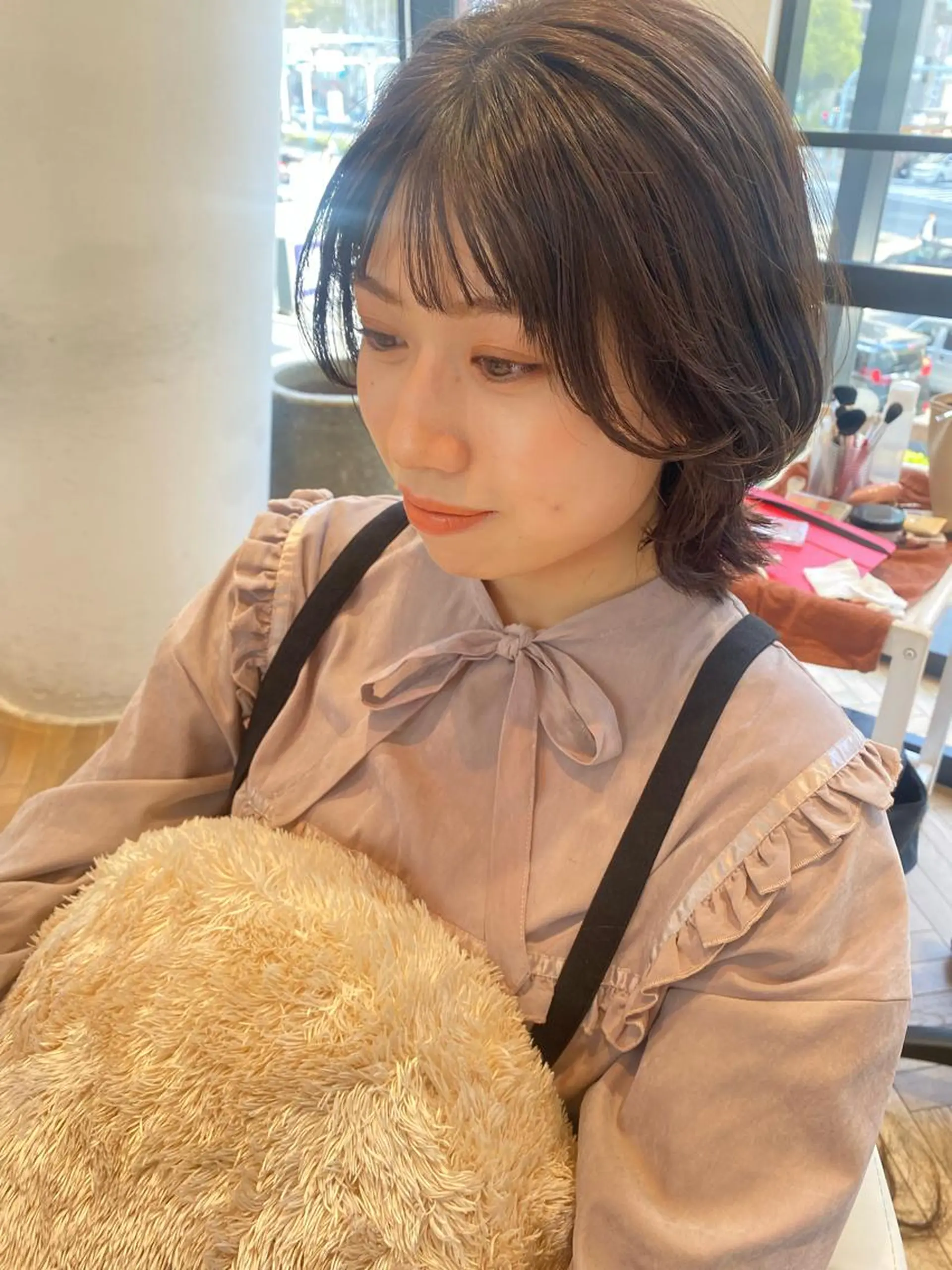 ショート カラー オレンジ 増井 彩乃のヘアスタイル