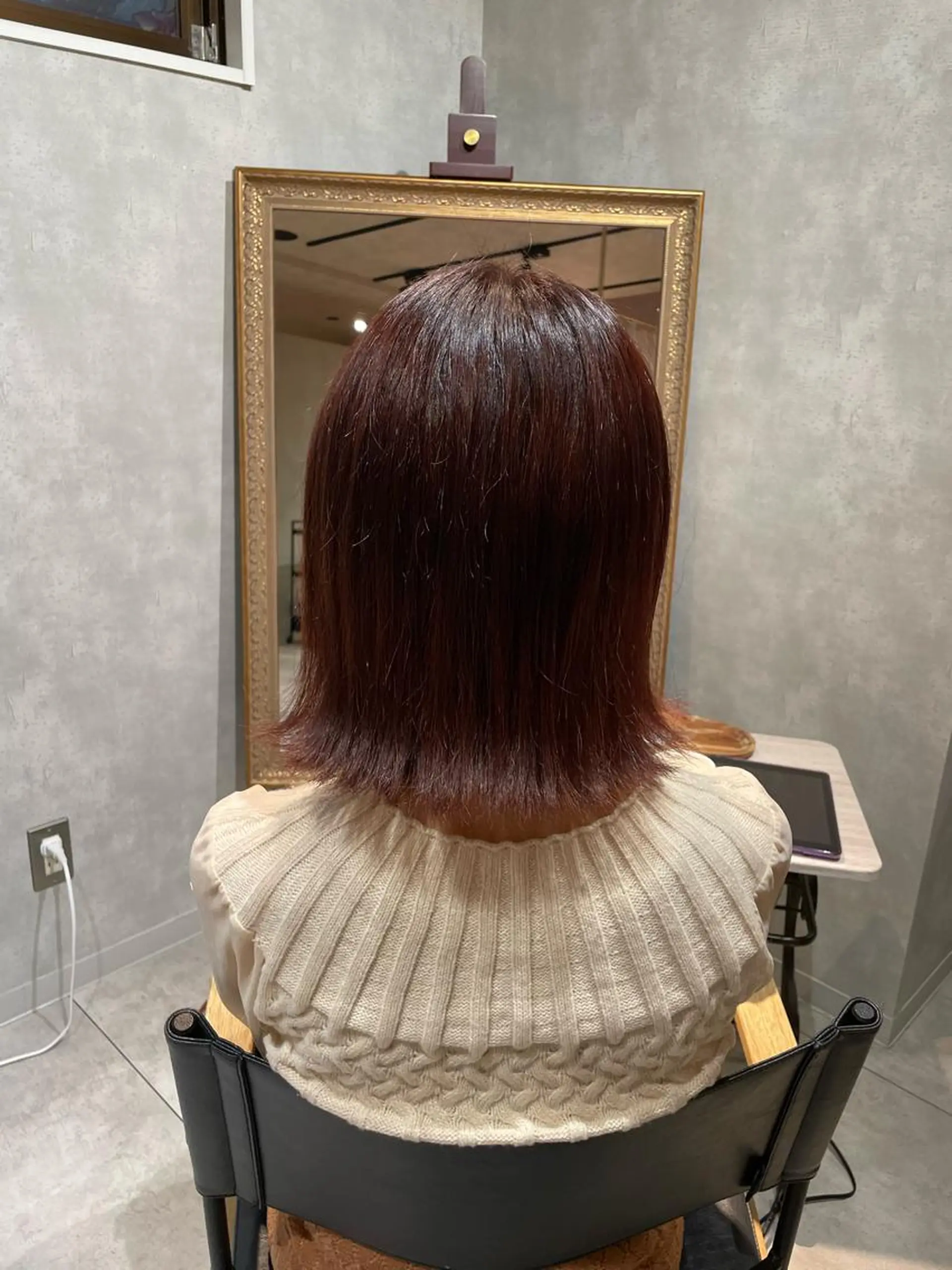 カラー ブラウンカラー ピンクカラー 永宮 采佳のヘアスタイル