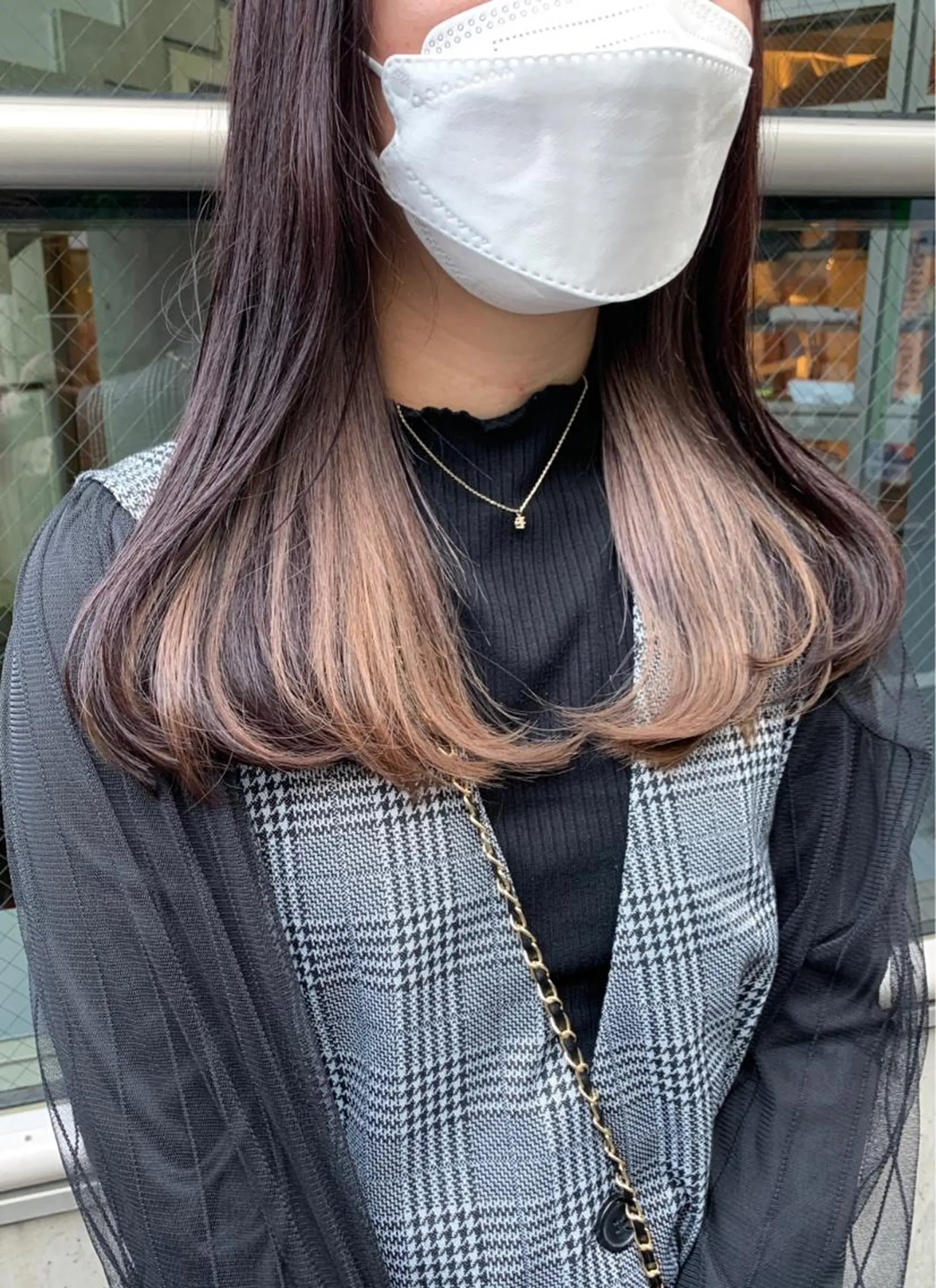 セミロング カラー ベージュカラー 原宿パーマ kazuのヘアスタイル