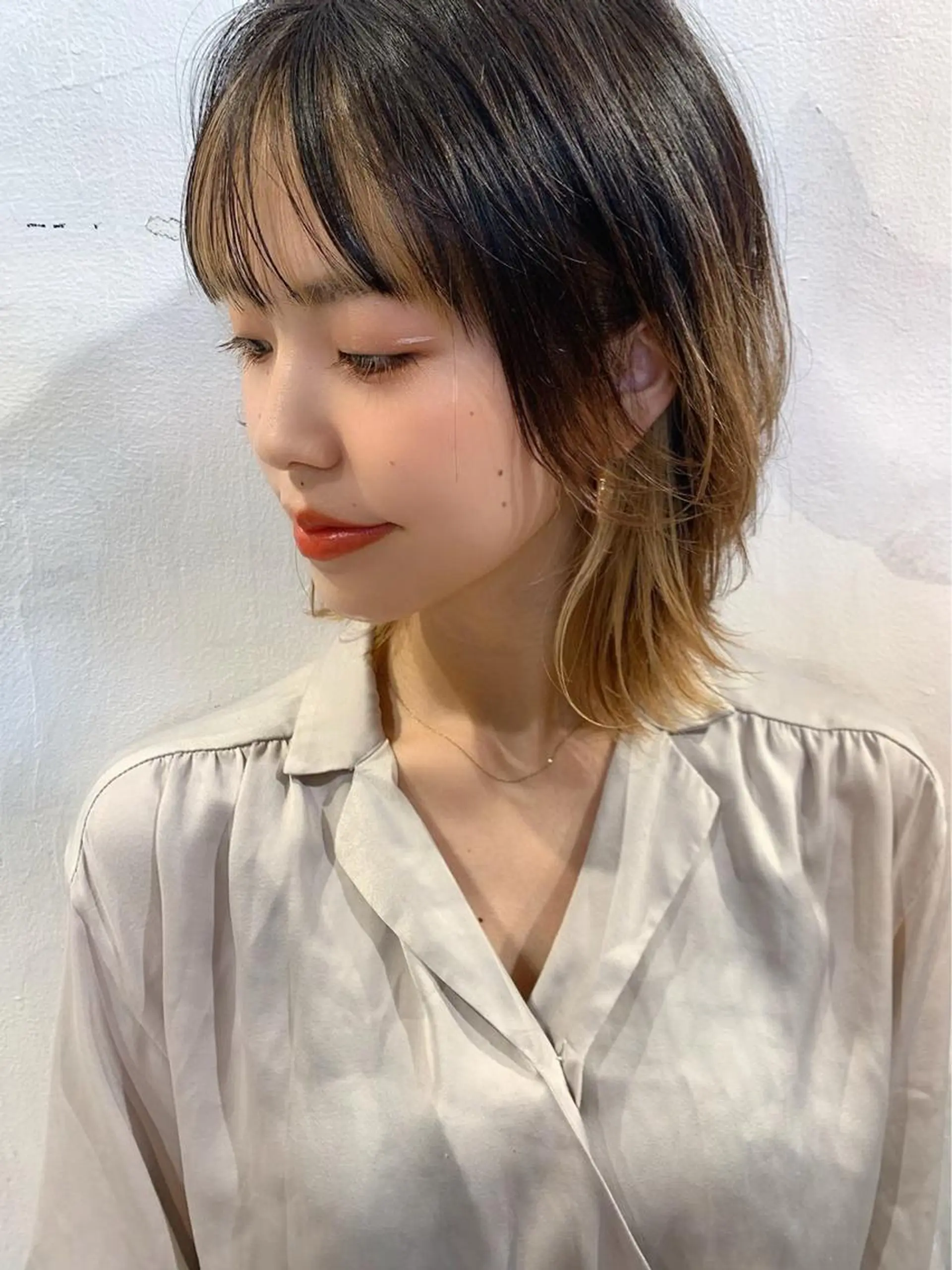 ミディアム カラー ヘアアレンジ カット トリートメント ヘッドスパ ヘアセット 【柔らか透明感✨/ 似合せ前髪】大石葉月のヘアスタイル