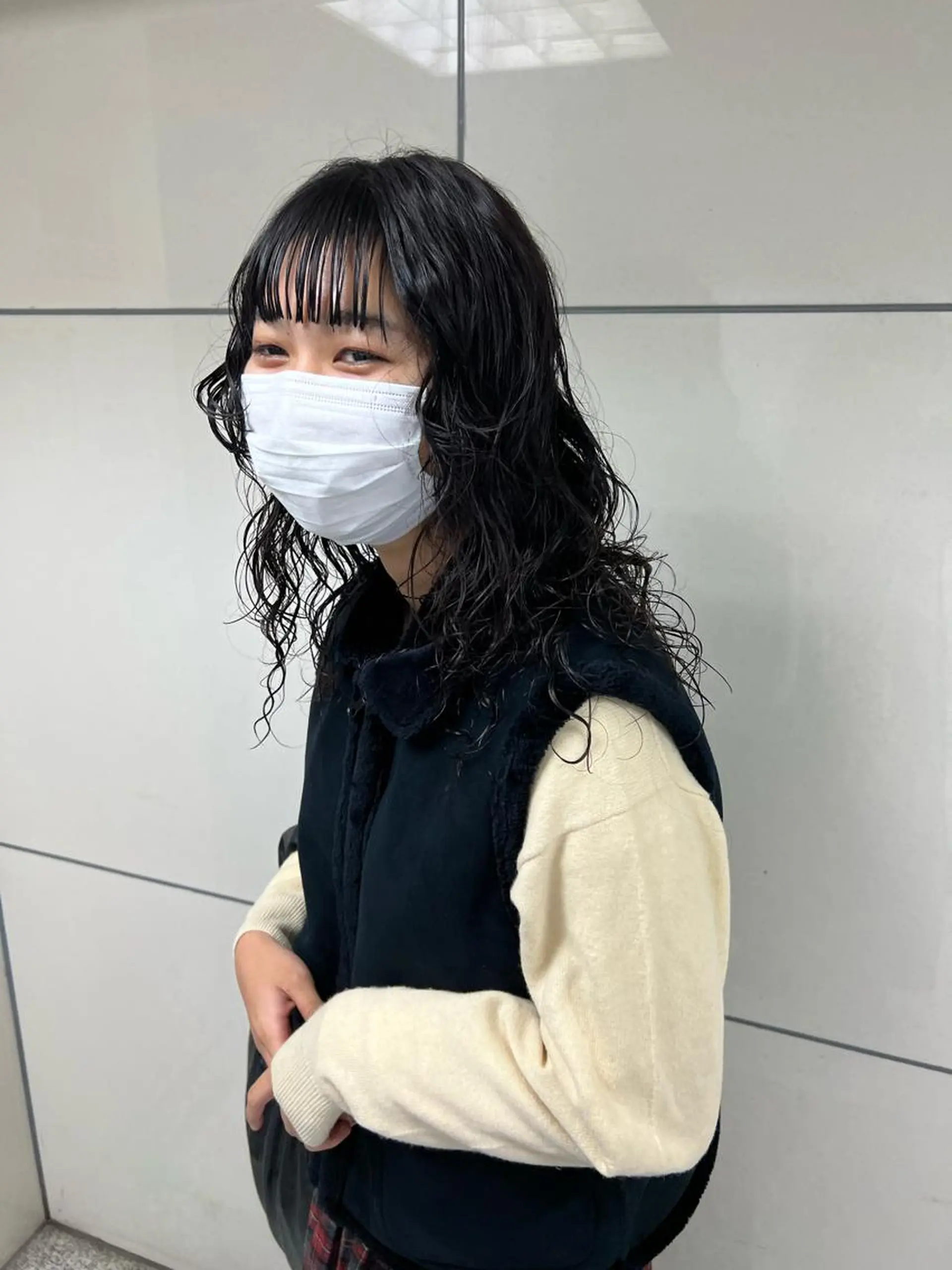 セミロング パーマ 舟橋耀/ブリーチカラ ー/レイヤーカットのヘアスタイル