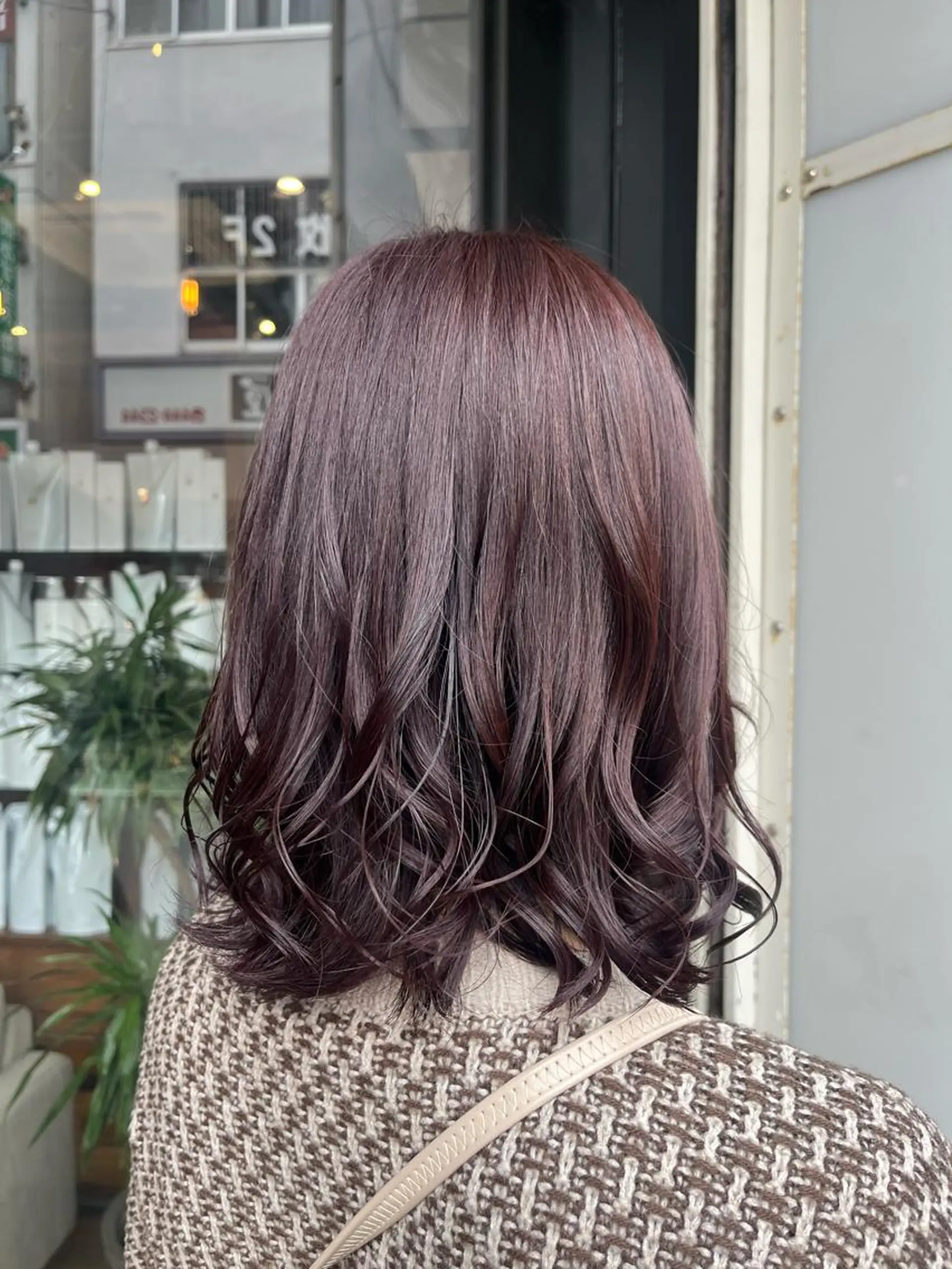 ミディアム カラー ピンクカラー ピンクパープル パープルカラー ✿ すずかのヘアスタイル