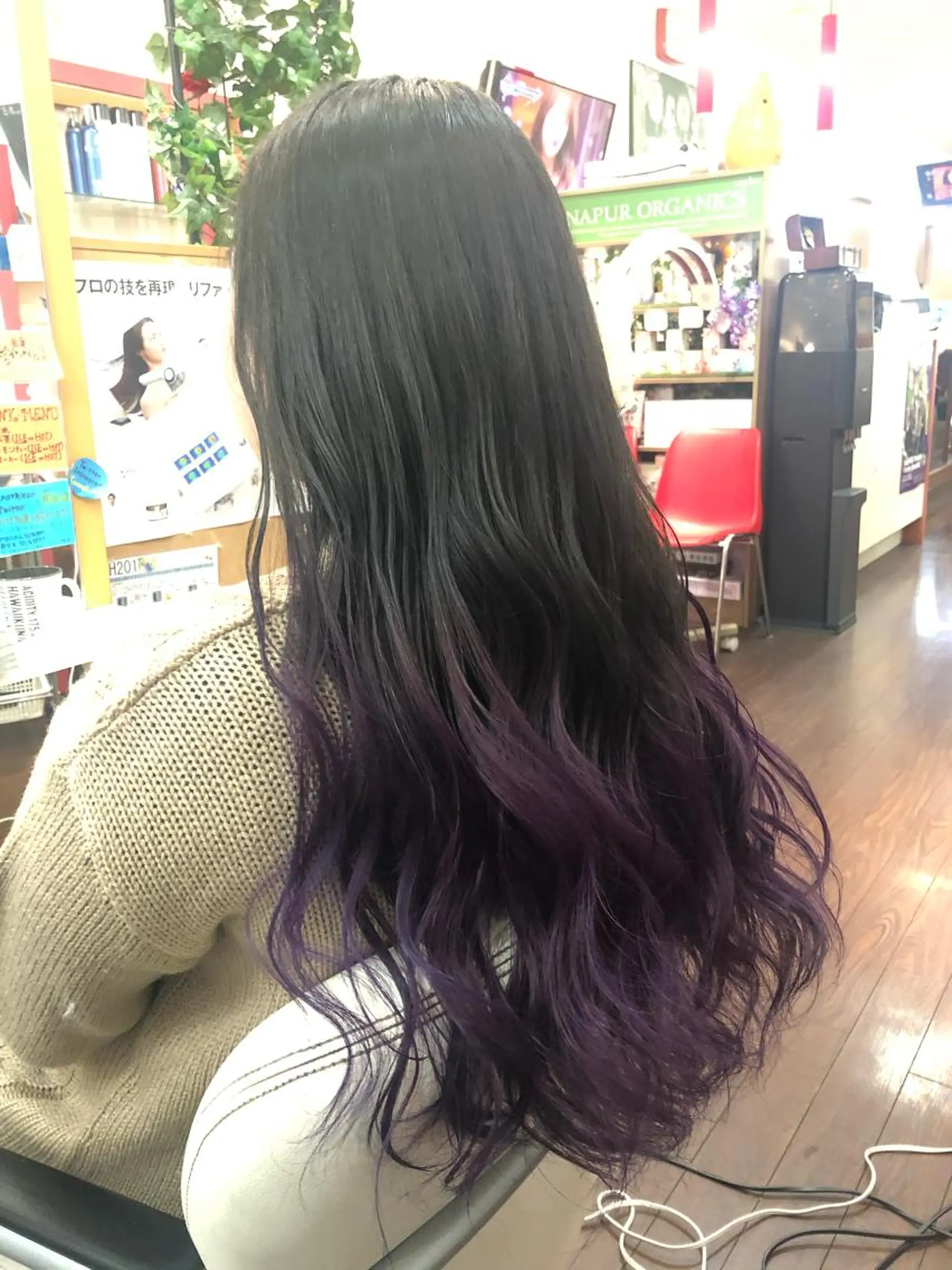 ロング パープルカラー ゆぴ☾‪/推しカラー /ハイトーンのヘアスタイル