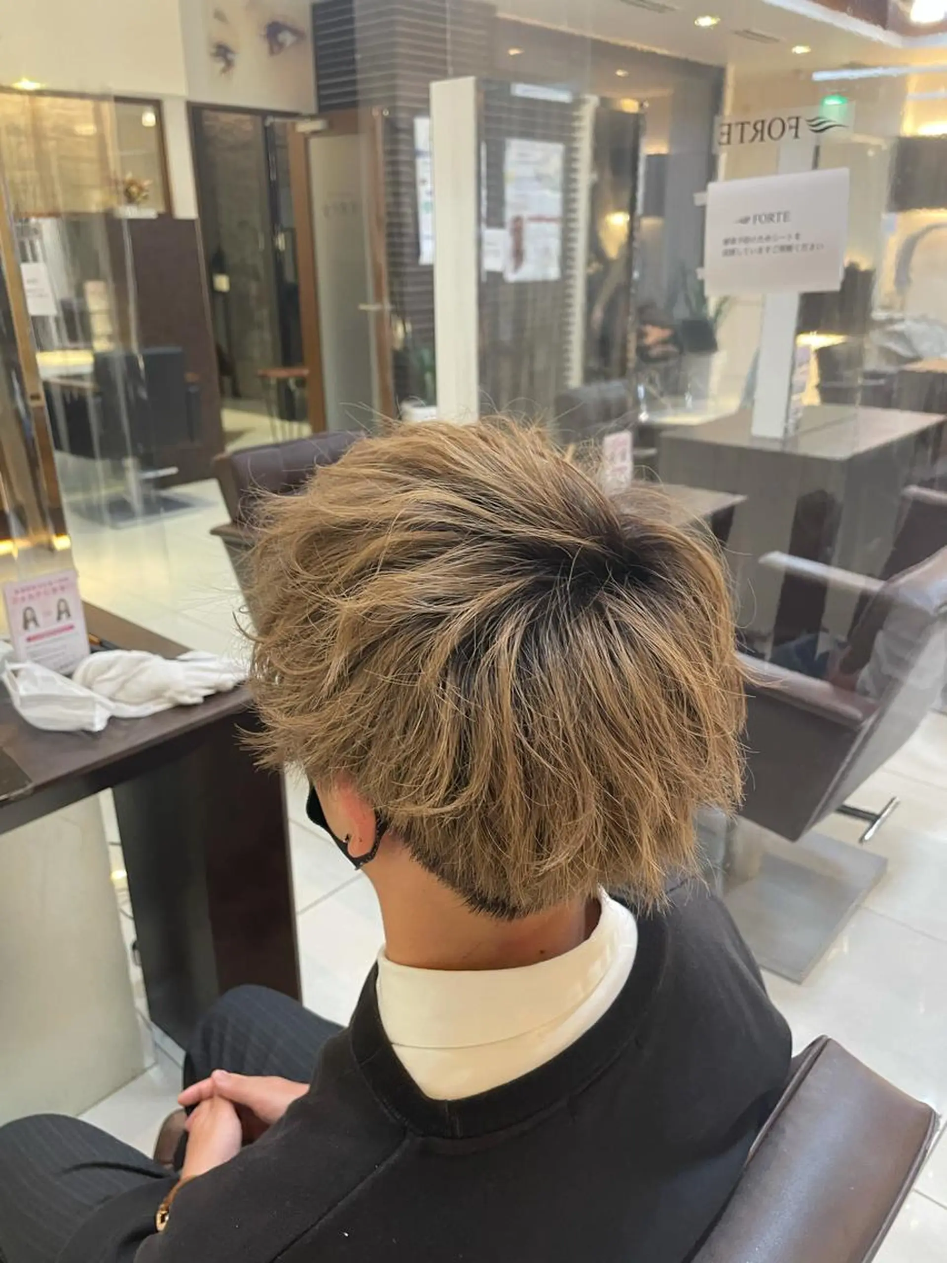 ショート 静岡/草薙パーマ メンズバレイヤージュのヘアスタイル