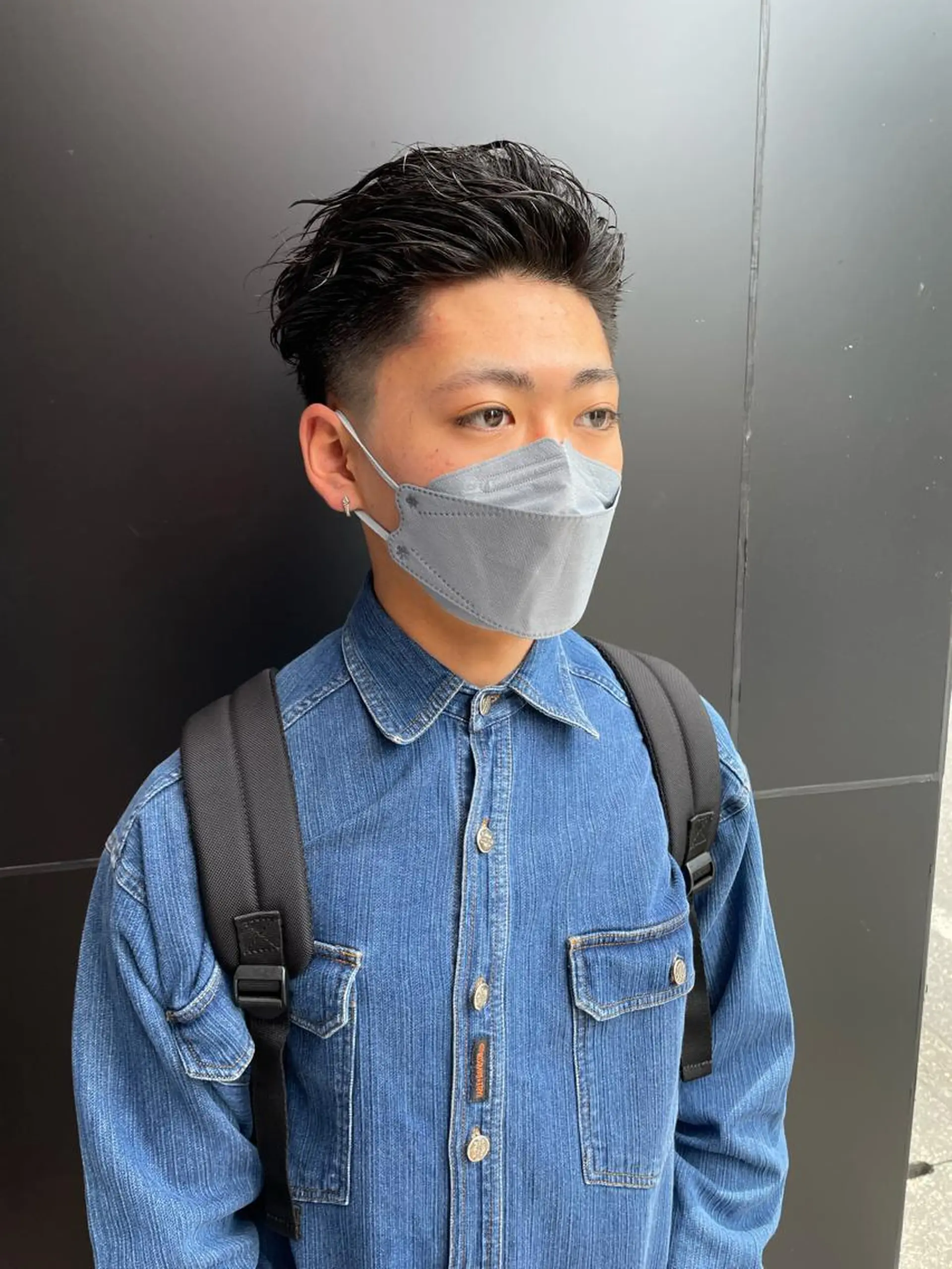 パーマ メンズ センターパート フェードカット マッシュ メンズパーマ プードルパーマ カット パーマ スパイキーパーマ 柏NO1 藤本葉のヘアスタイル