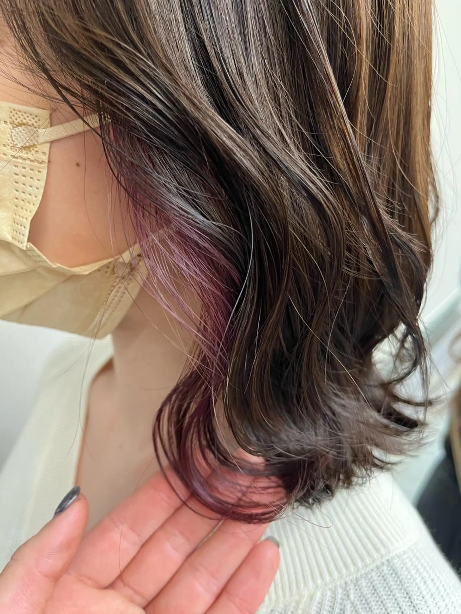 ミディアム ヘアカラー トリートメント 髪質改善/韓国風 /岡崎/松尾優依のヘアスタイル