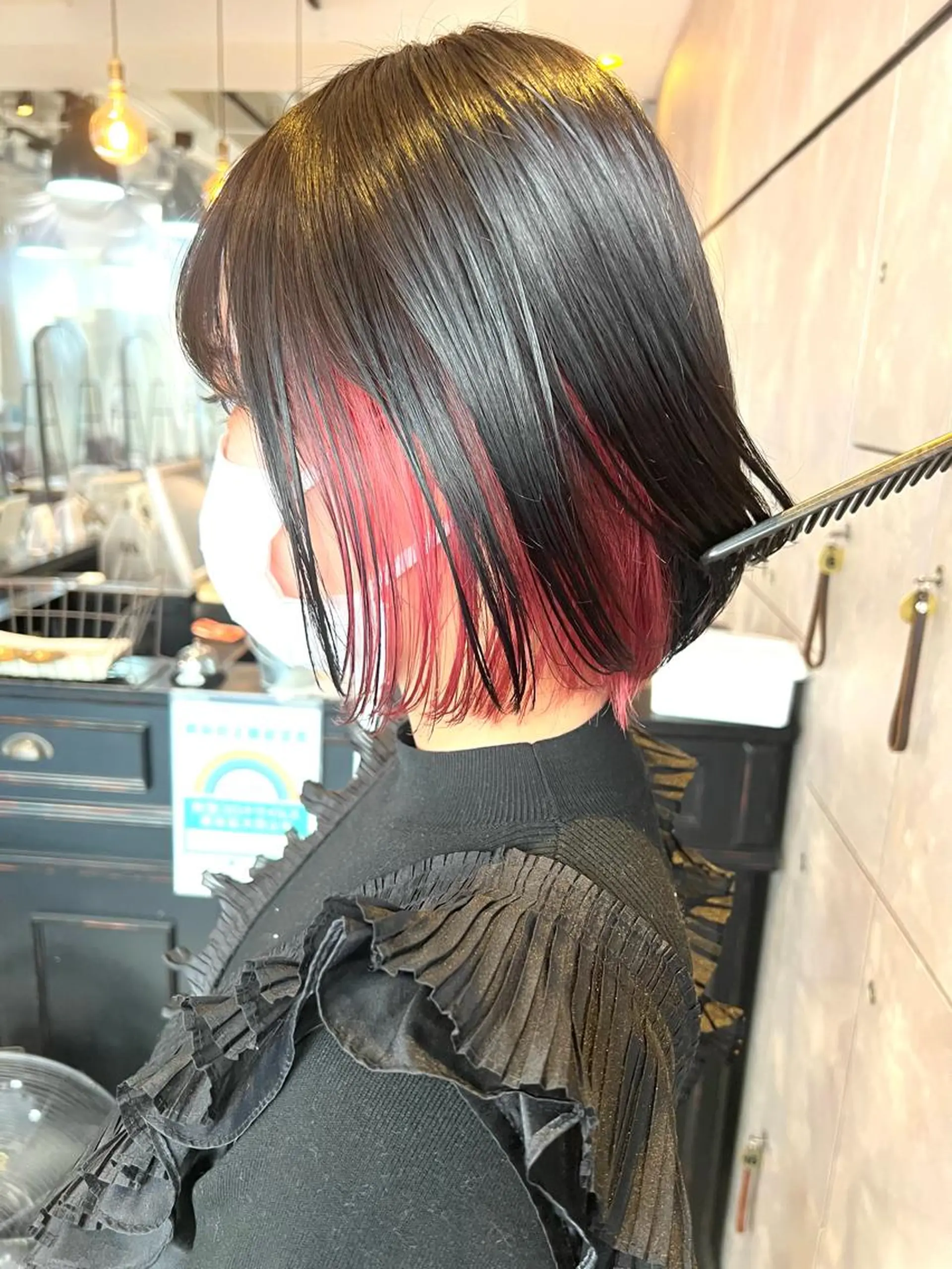 ショート カラー ヘアアレンジ ヘアカラー トリートメント ヘッドスパ ヘアセット 🌈インナーカラー ‘ショウマ’🌈のヘアスタイル