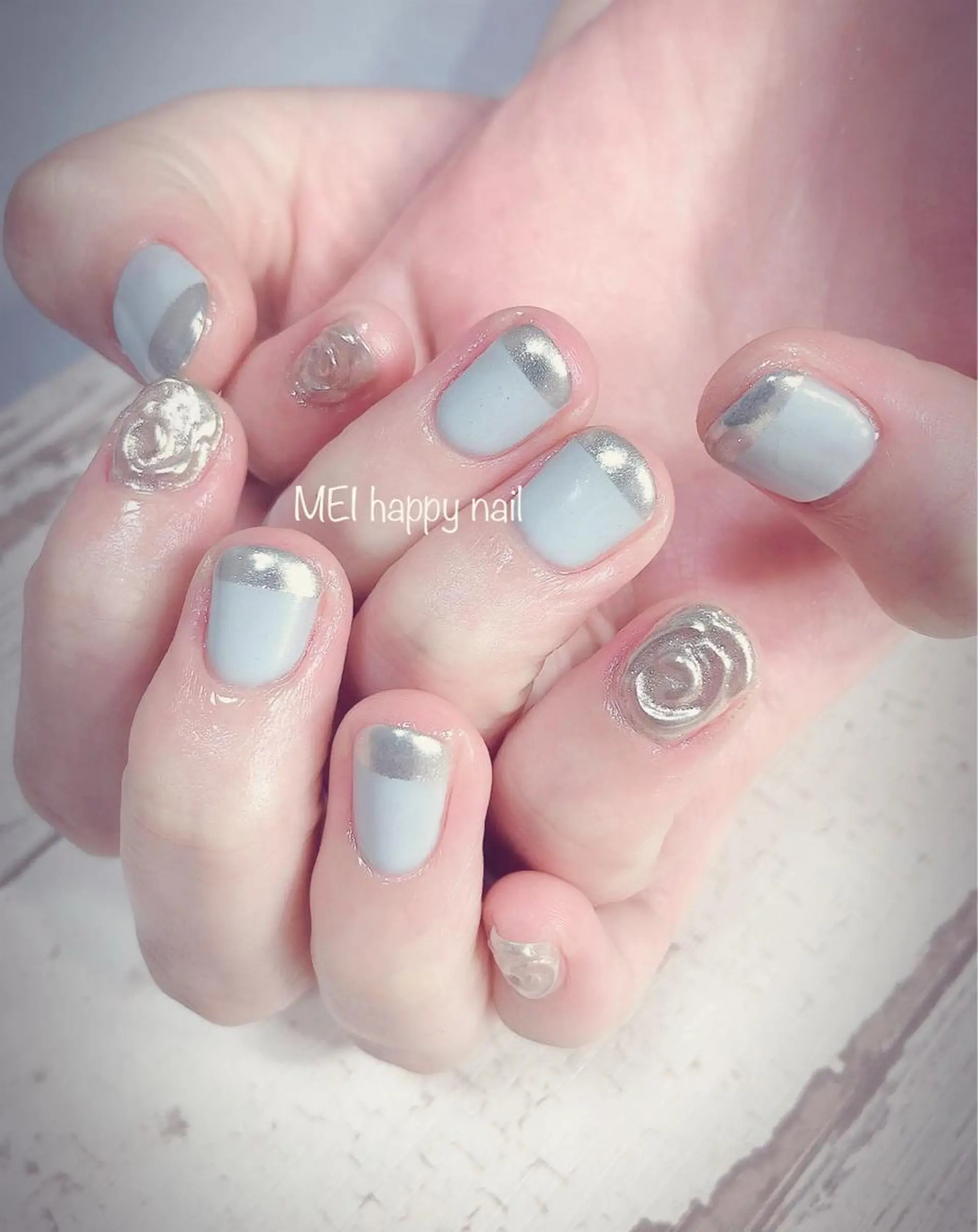 ネイル 北浦和 自爪育成ケアのネイルデザイン