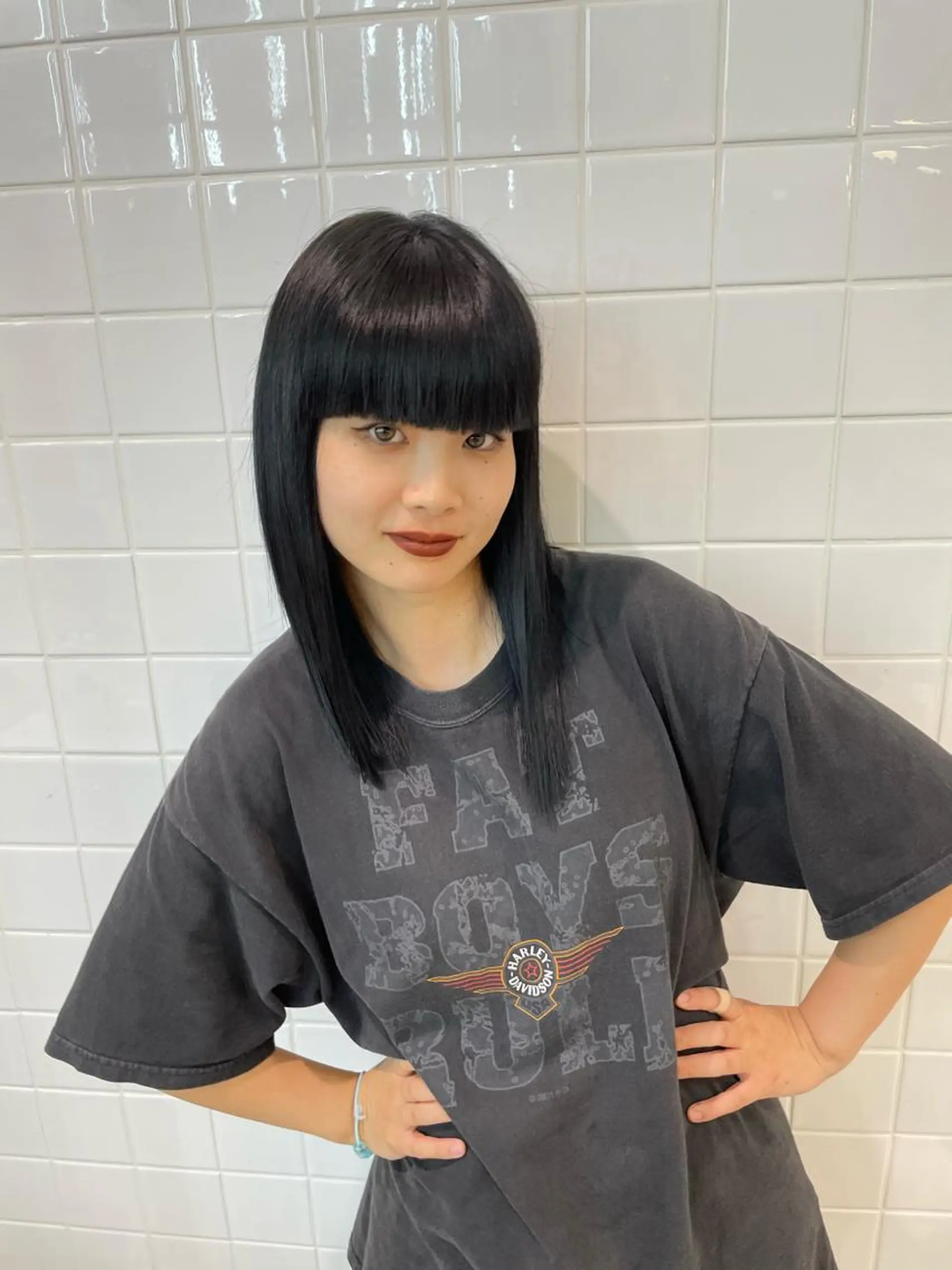 セミロング カラー 顔周りカット/透明感 カラー✂️MEIのヘアスタイル