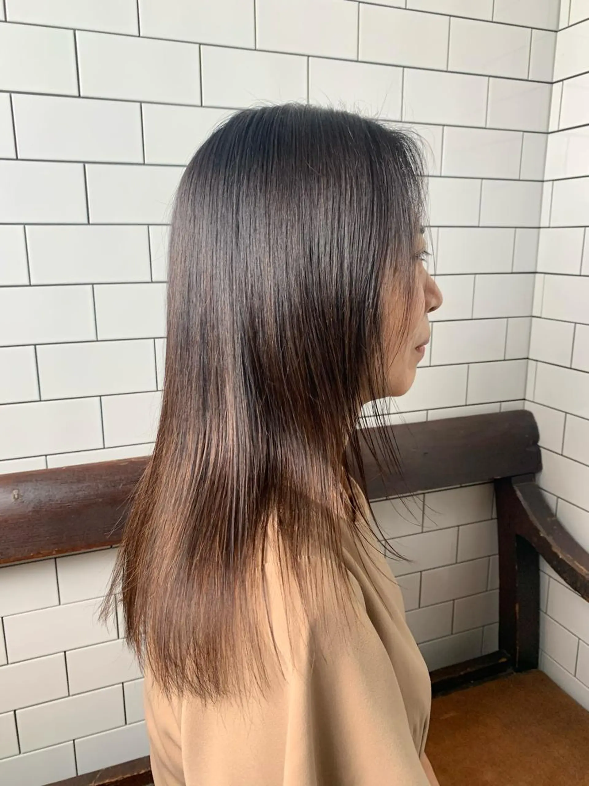 ロング 酸性ストレート カット 縮毛矯正 妙見 知洋のヘアスタイル