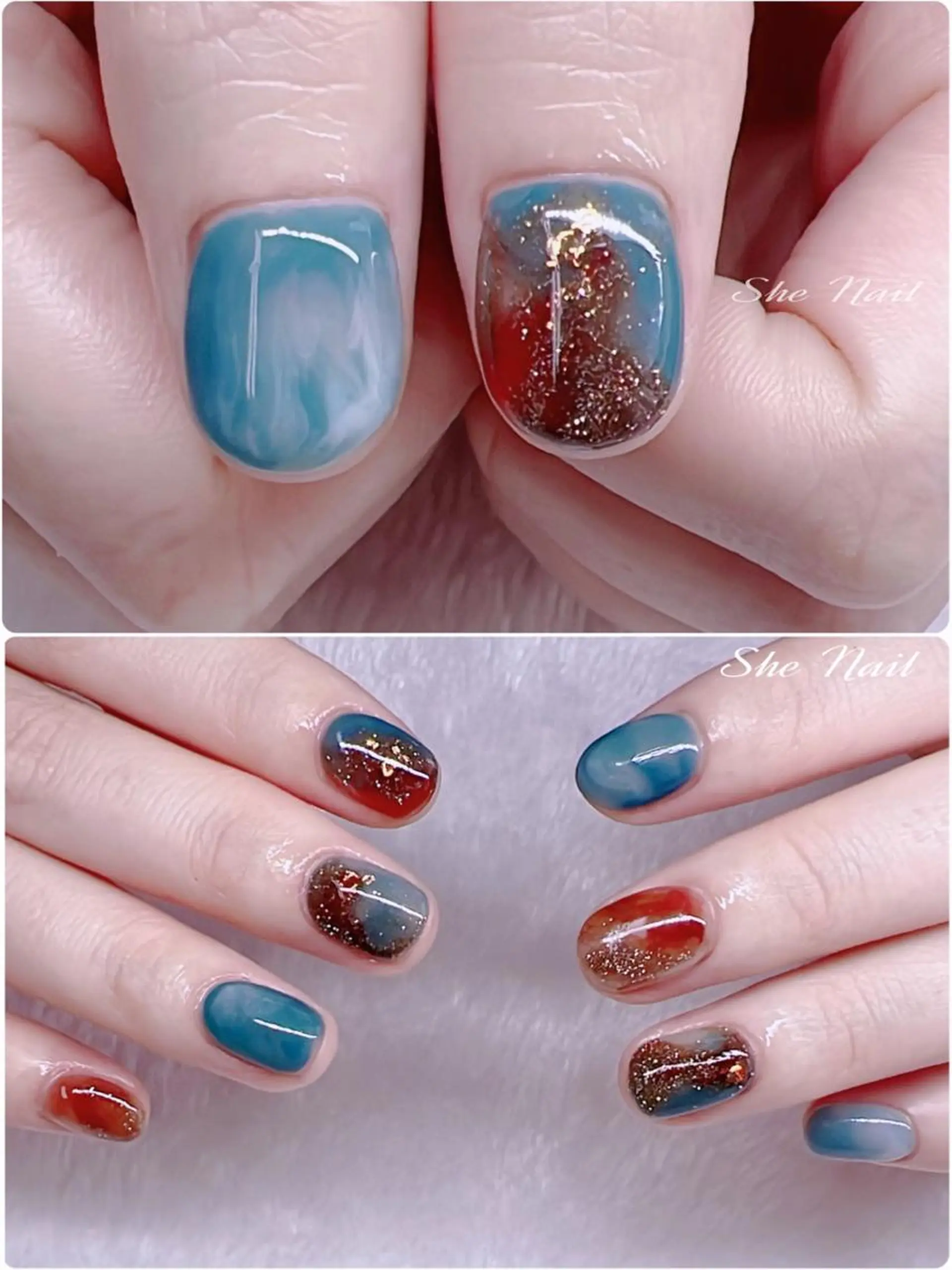 ネイル チークネイル フレンチネイル キラキラネイル 韓国ネイル マグネットネイル ハンドネイル She   Nail所属・ISA_ BELLAのネイルデザイン