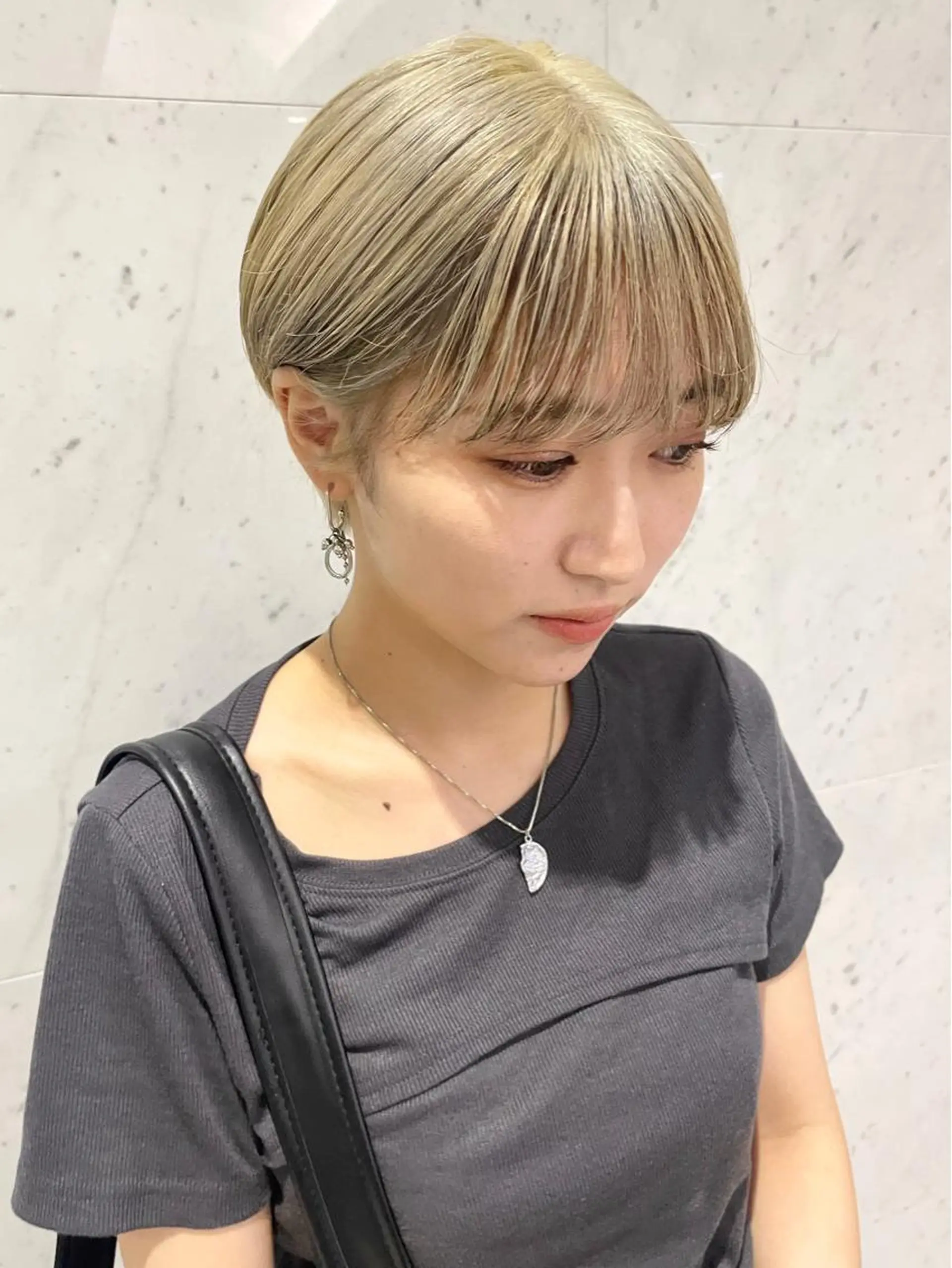 ショート カラー ブロンド ショートヘア ウルフ/似合わせ レイヤー/RIHOのヘアスタイル