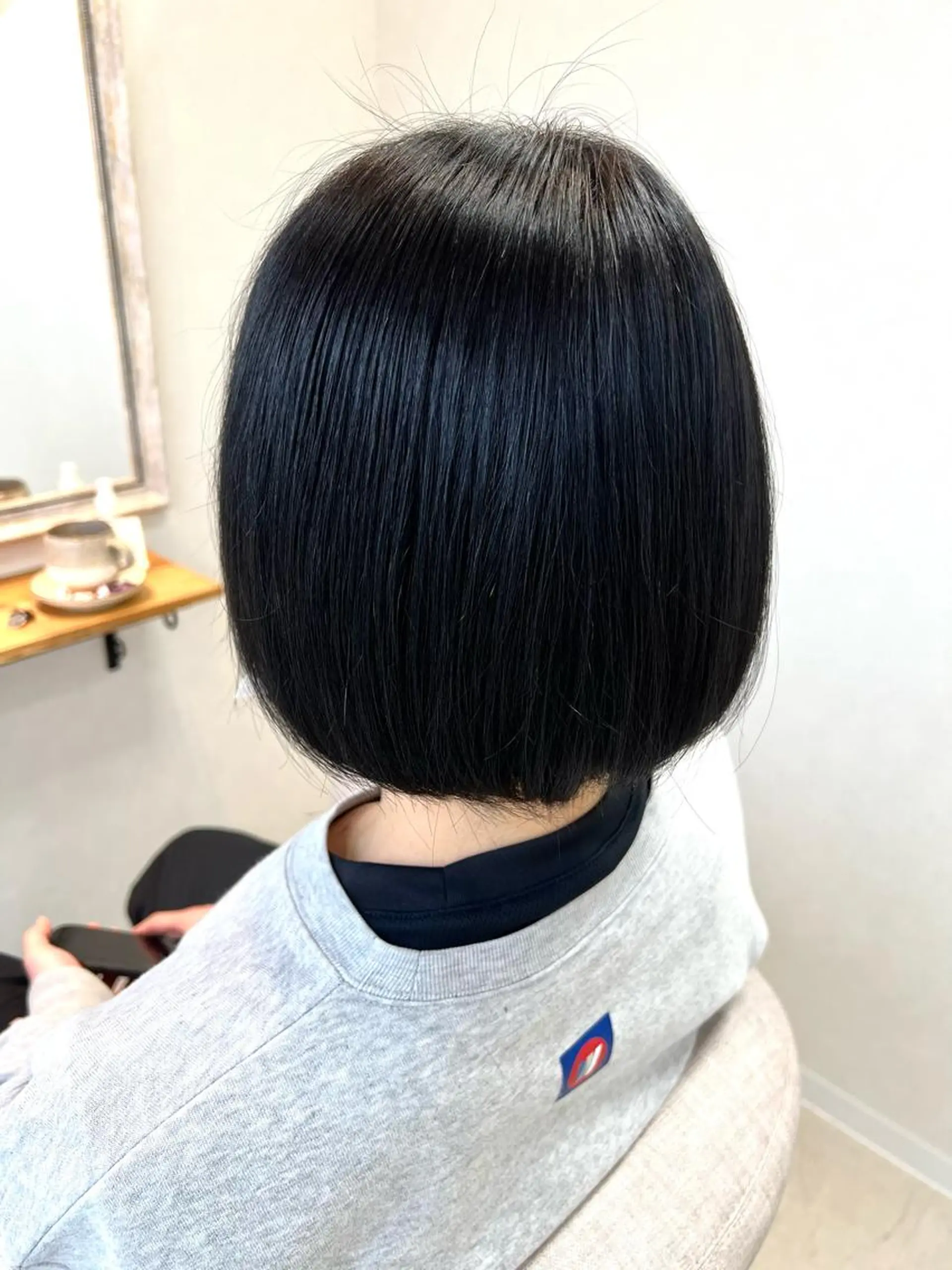 ショート 切りっぱなしボブ ボブ カット ヘアカラー ショート/白髪ぼかし 君和田若菜のヘアスタイル