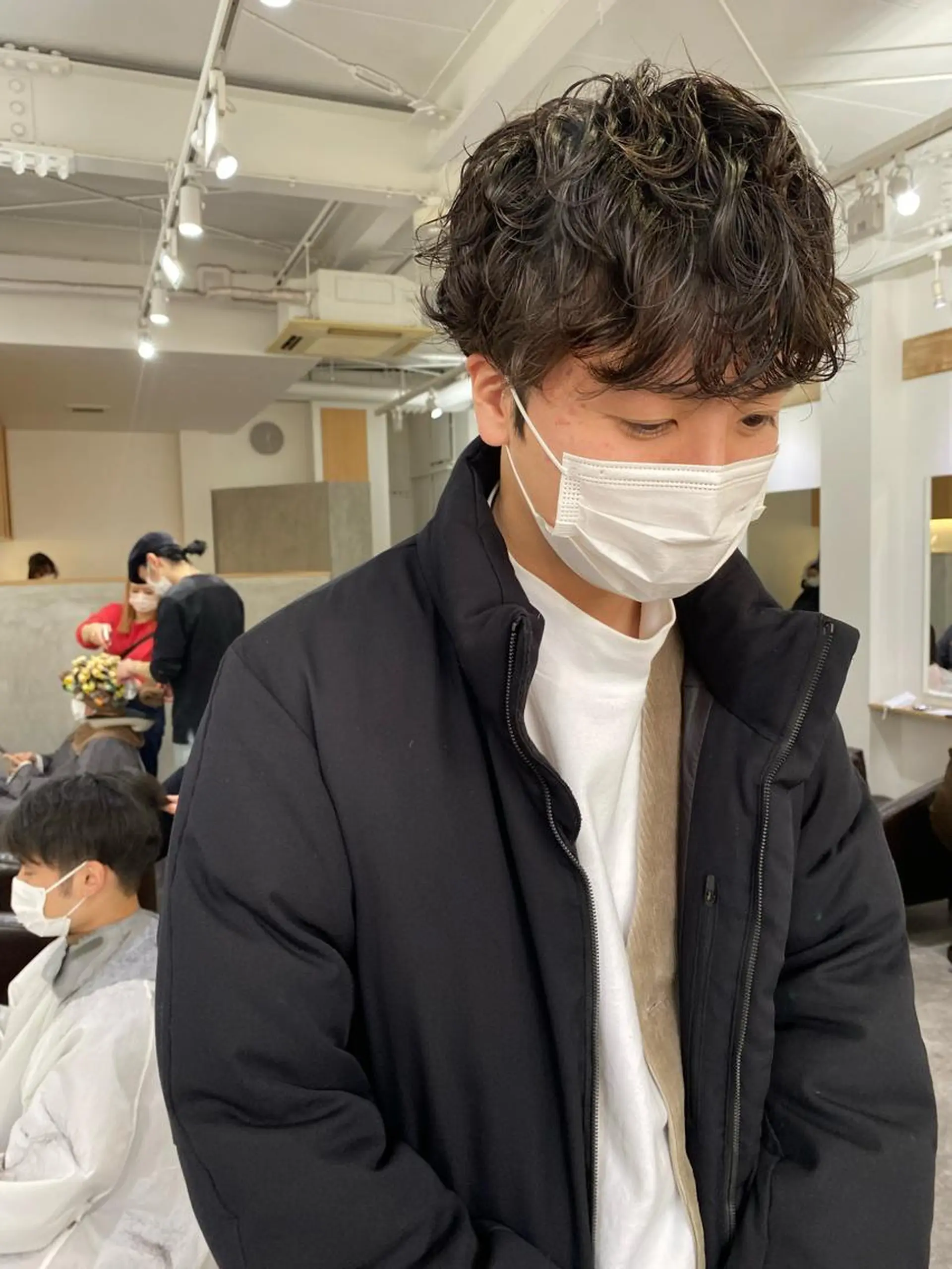 ショート パーマ メンズ メンズパーマ 森貴裕/ベージュ/ パーマ/オリーブのヘアスタイル