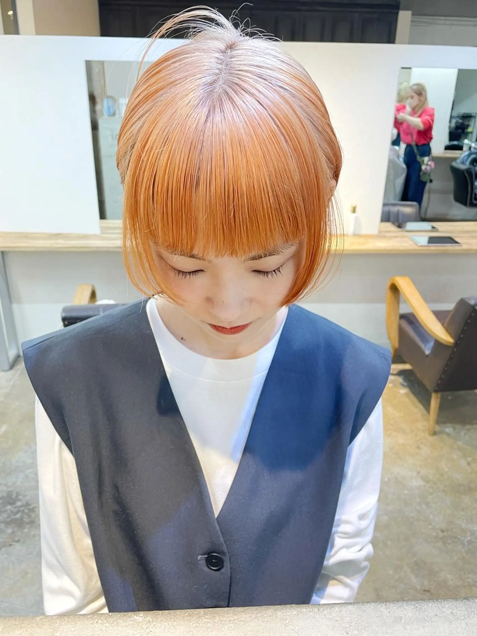 ショート カラー ヘアアレンジ 丸山渉/パーマ エフェクトブリーチのヘアスタイル